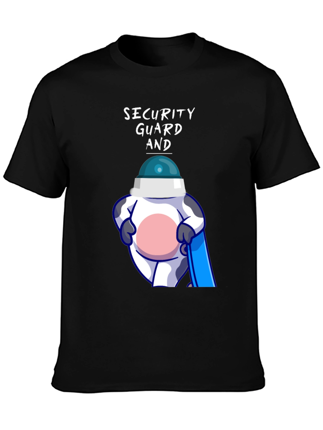 Security Guard Cow Graphic Tee - Funny & Unique