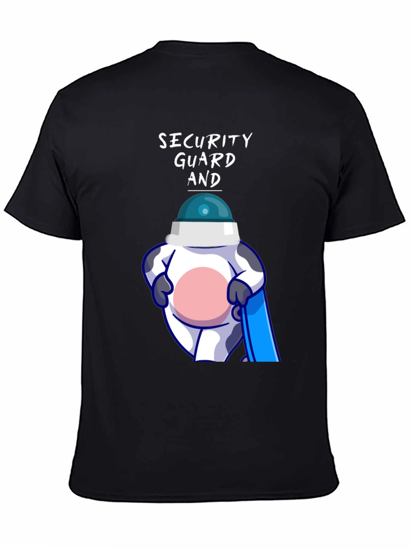 Security Guard Cow Graphic Tee - Funny & Unique