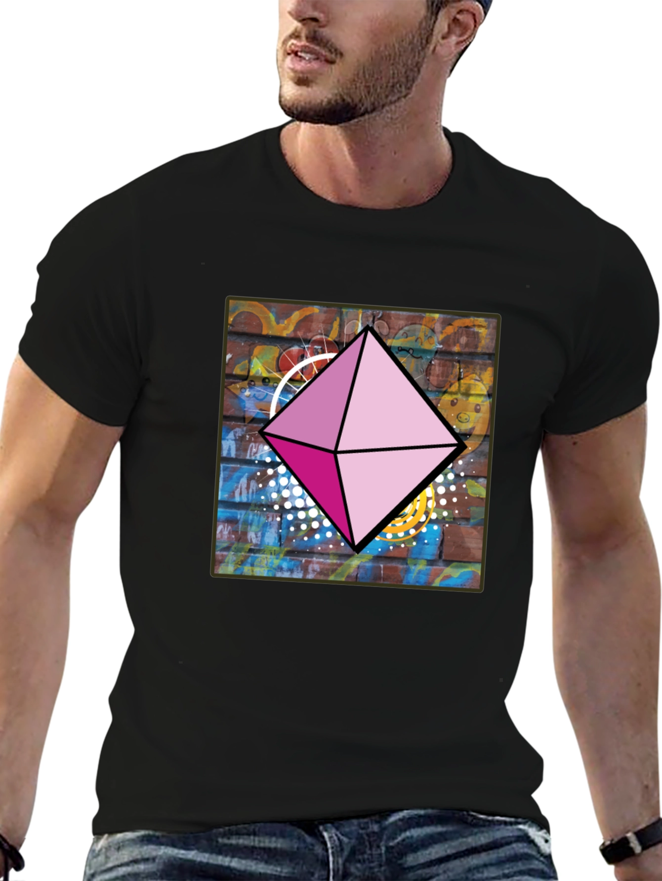 Geometric Diamond Graphic Tee