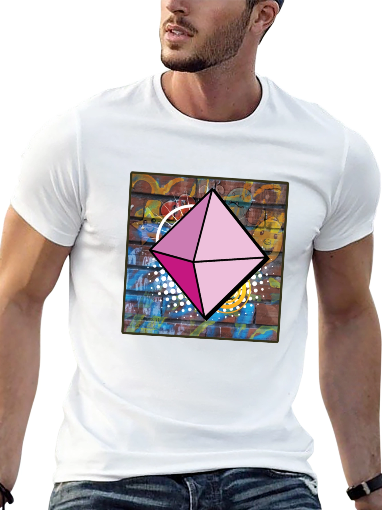 Geometric Diamond Graphic Tee