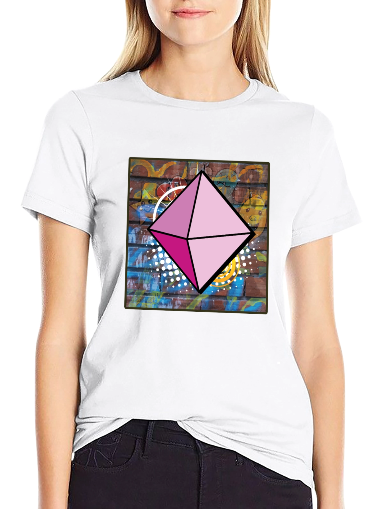 Geometric Diamond Graphic Tee