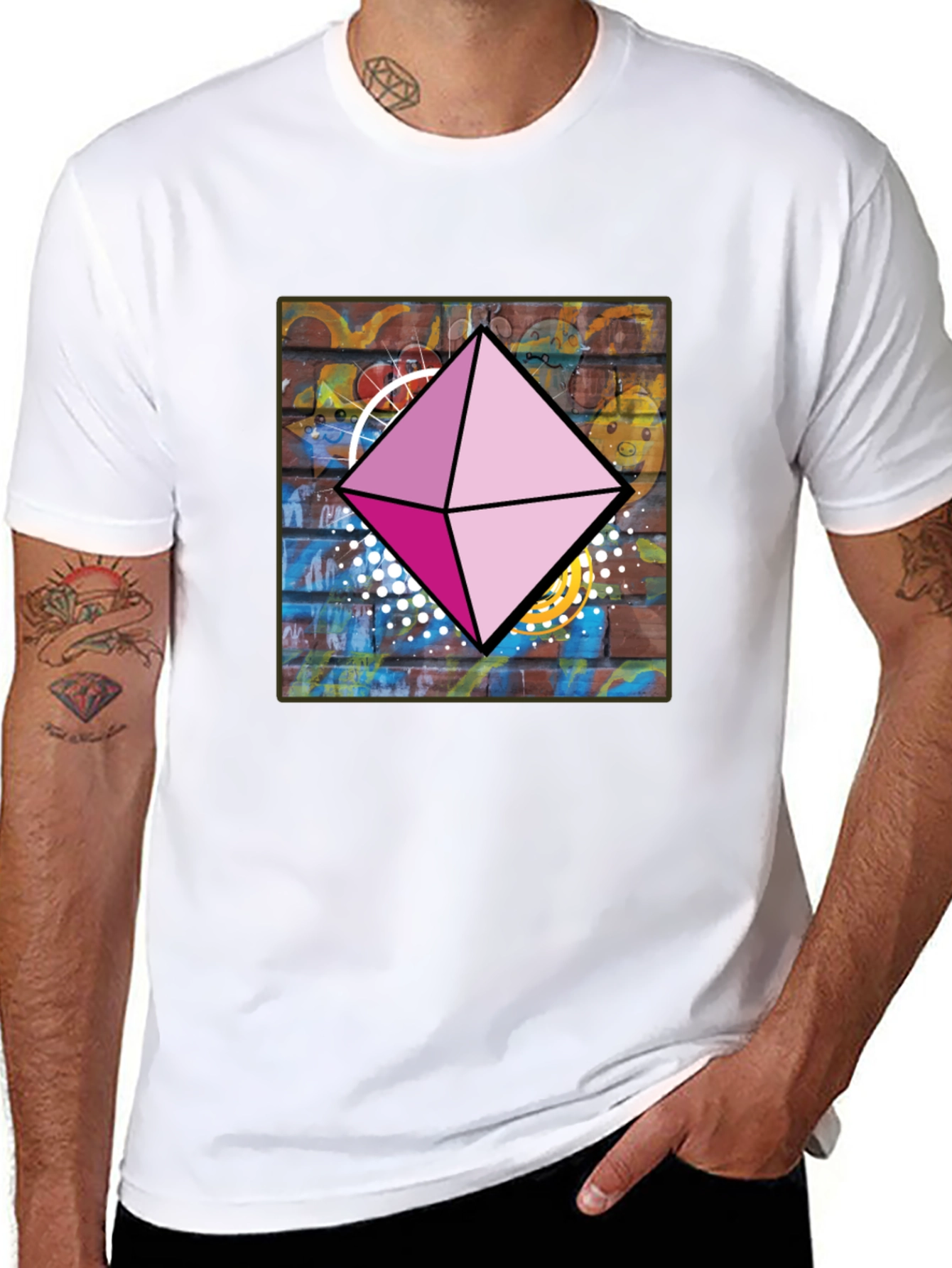 Geometric Diamond Graphic Tee