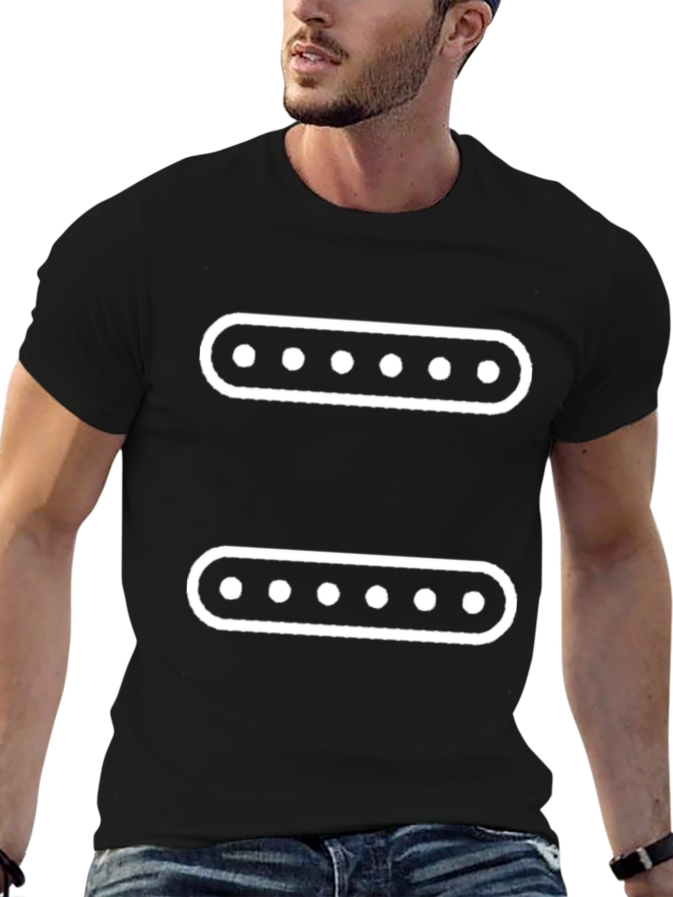 Cool Black T-Shirt with Equalizer Graphic