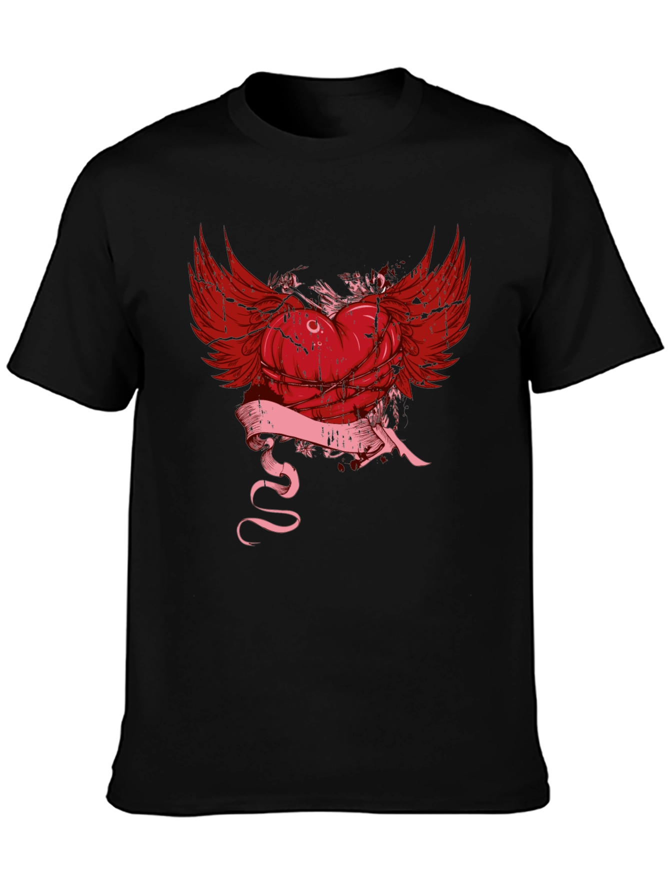 Winged Heart Graphic Tee - Edgy Style