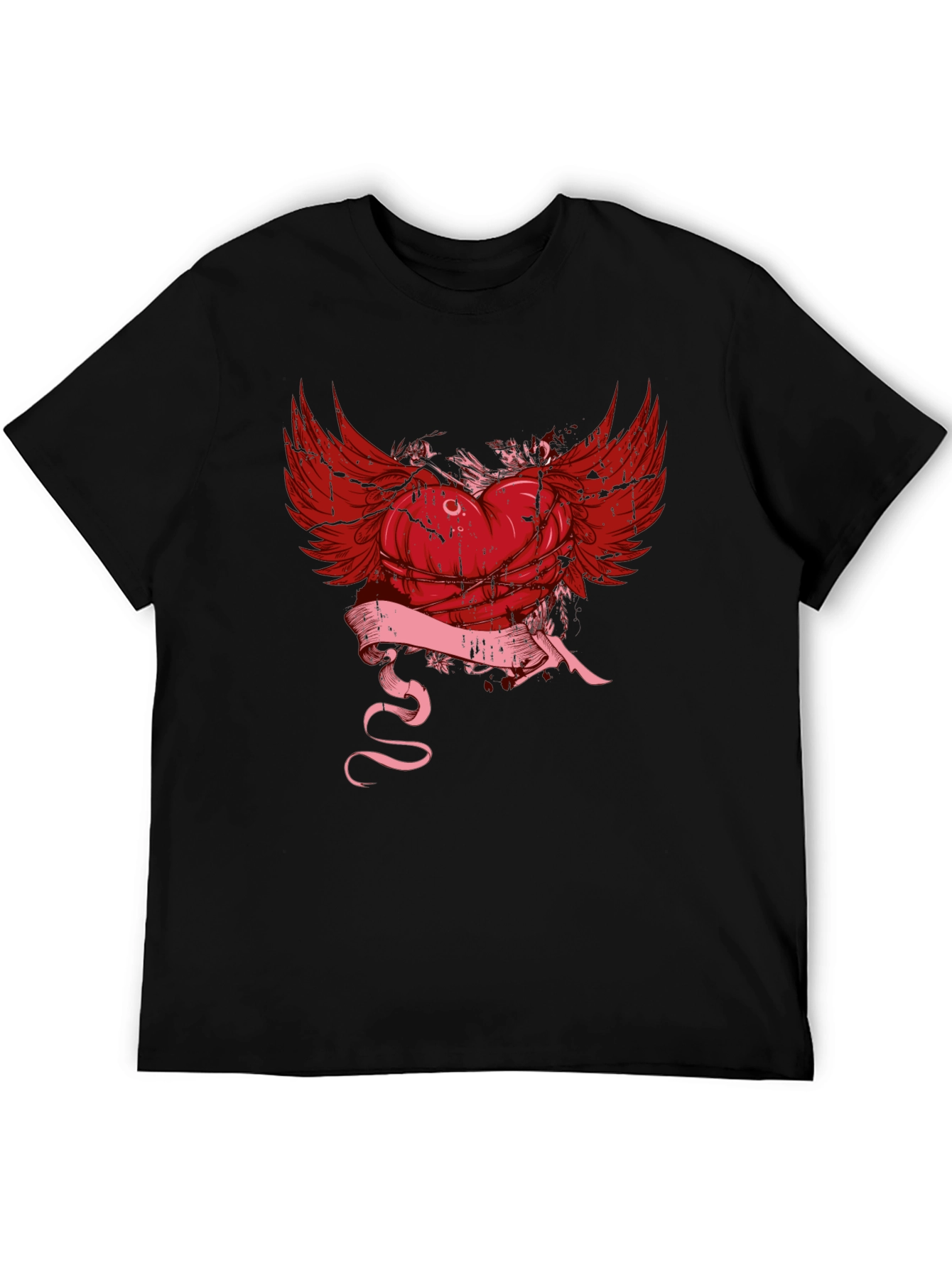 Winged Heart Graphic Tee - Edgy Style