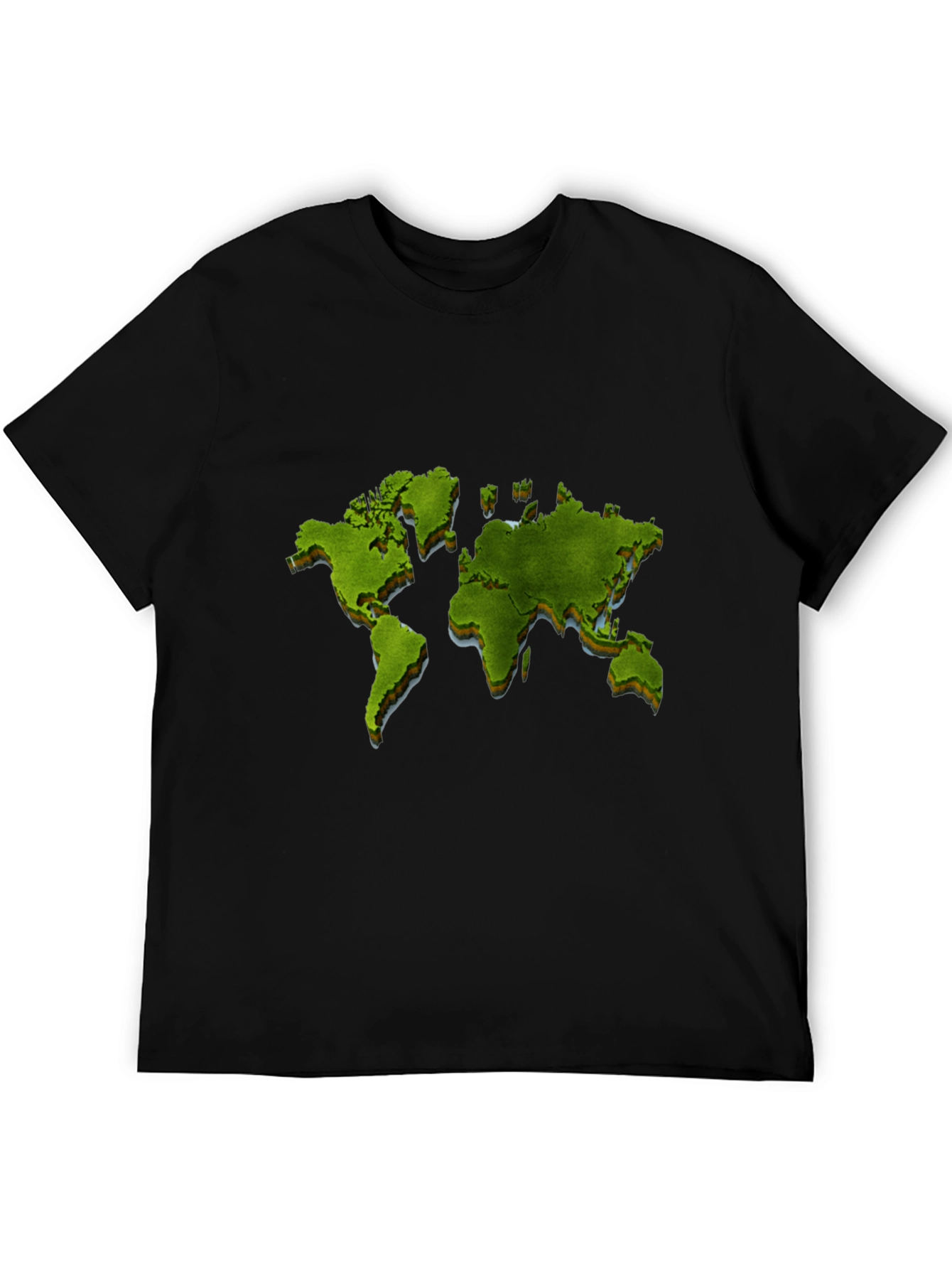 World Map Graphic Print Black T-Shirt