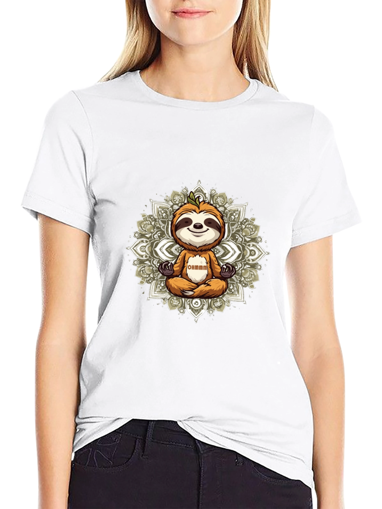 Meditating Sloth Graphic Tee - Relaxed Vibe