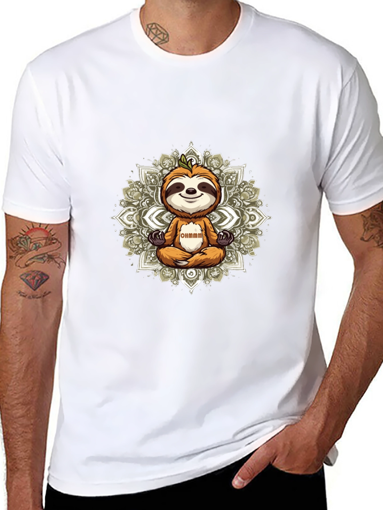 Meditating Sloth Graphic Tee - Relaxed Vibe