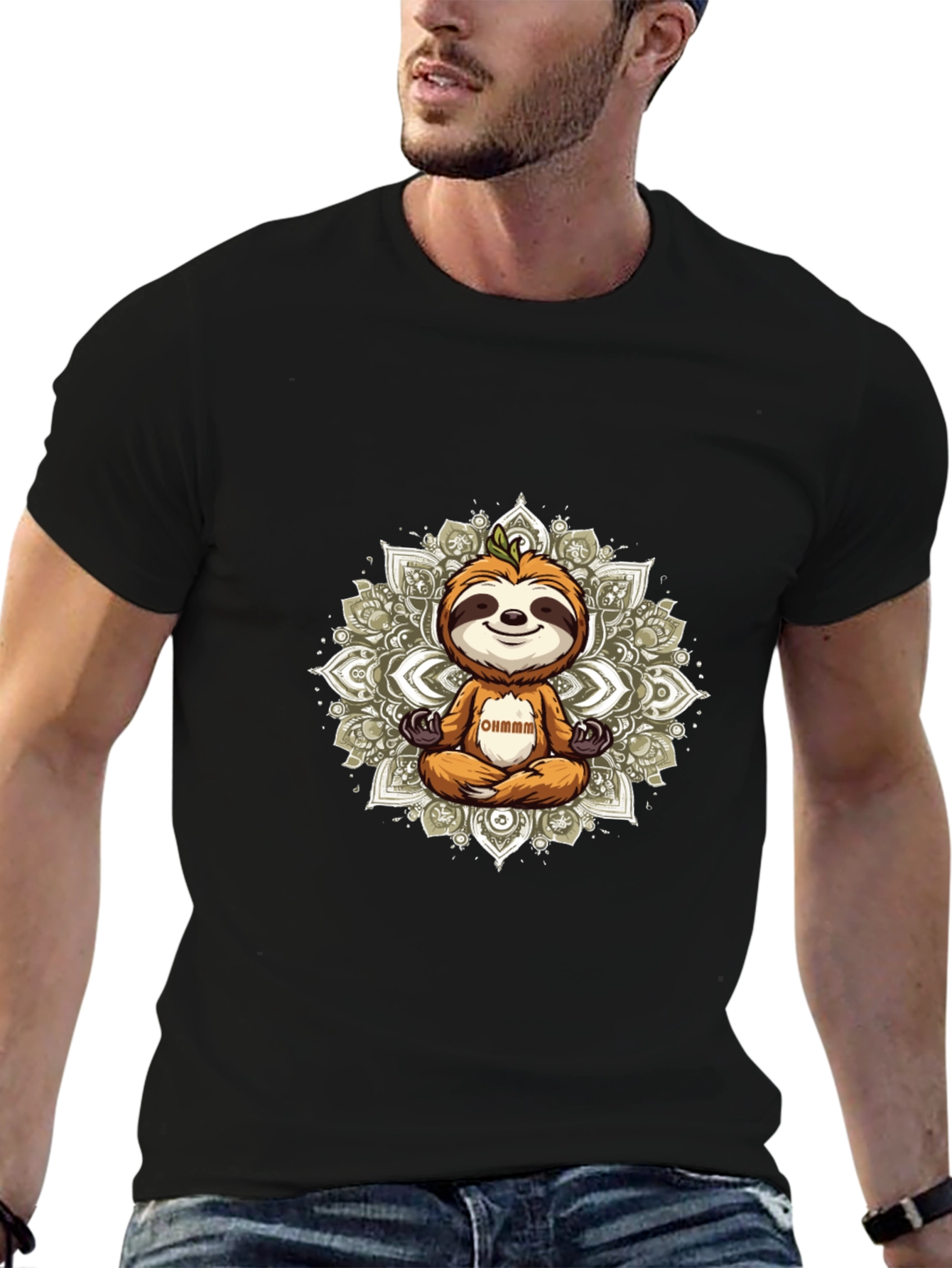 Meditating Sloth Graphic Tee - Relaxed Vibe