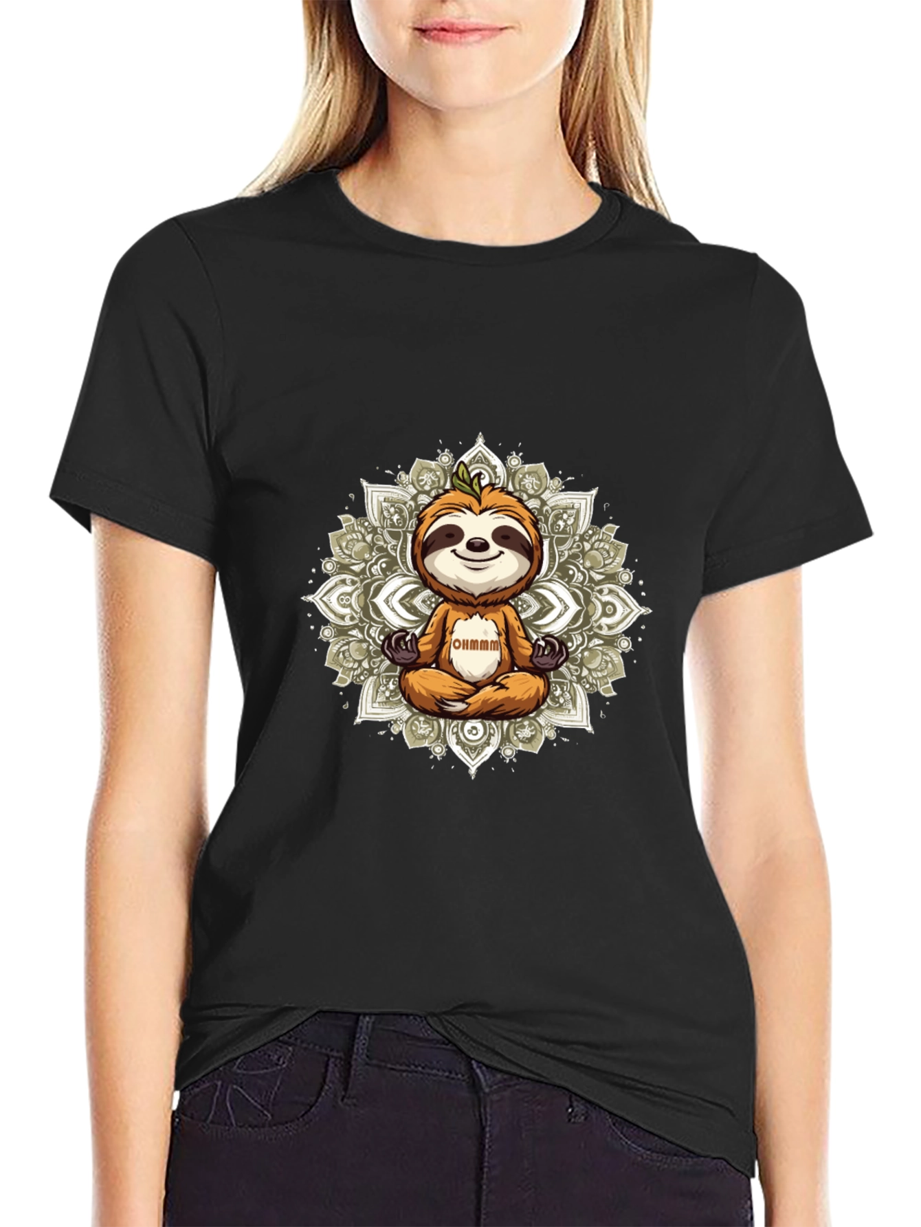 Meditating Sloth Graphic Tee - Relaxed Vibe
