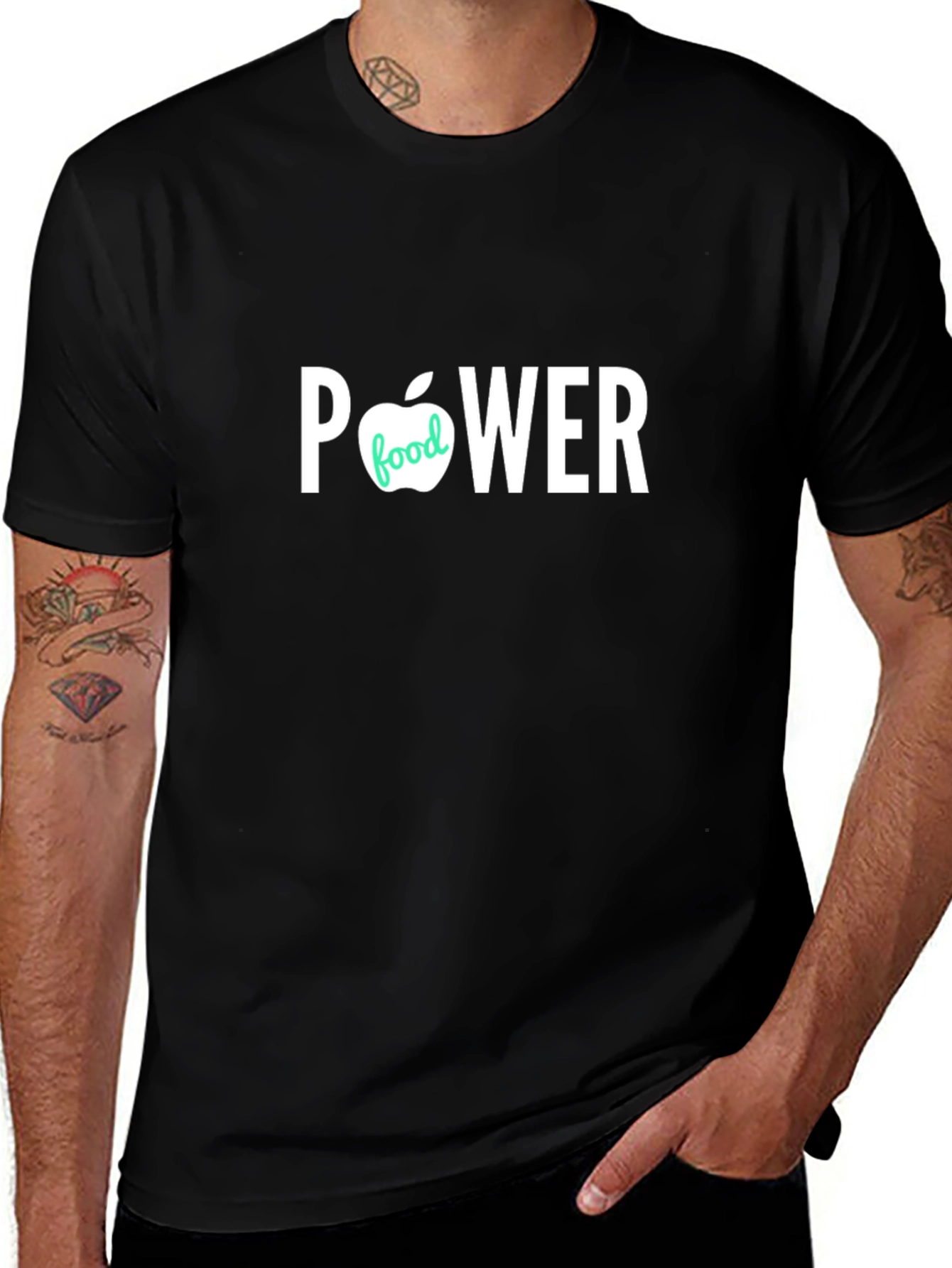Power Food Graphic T-Shirt - Black