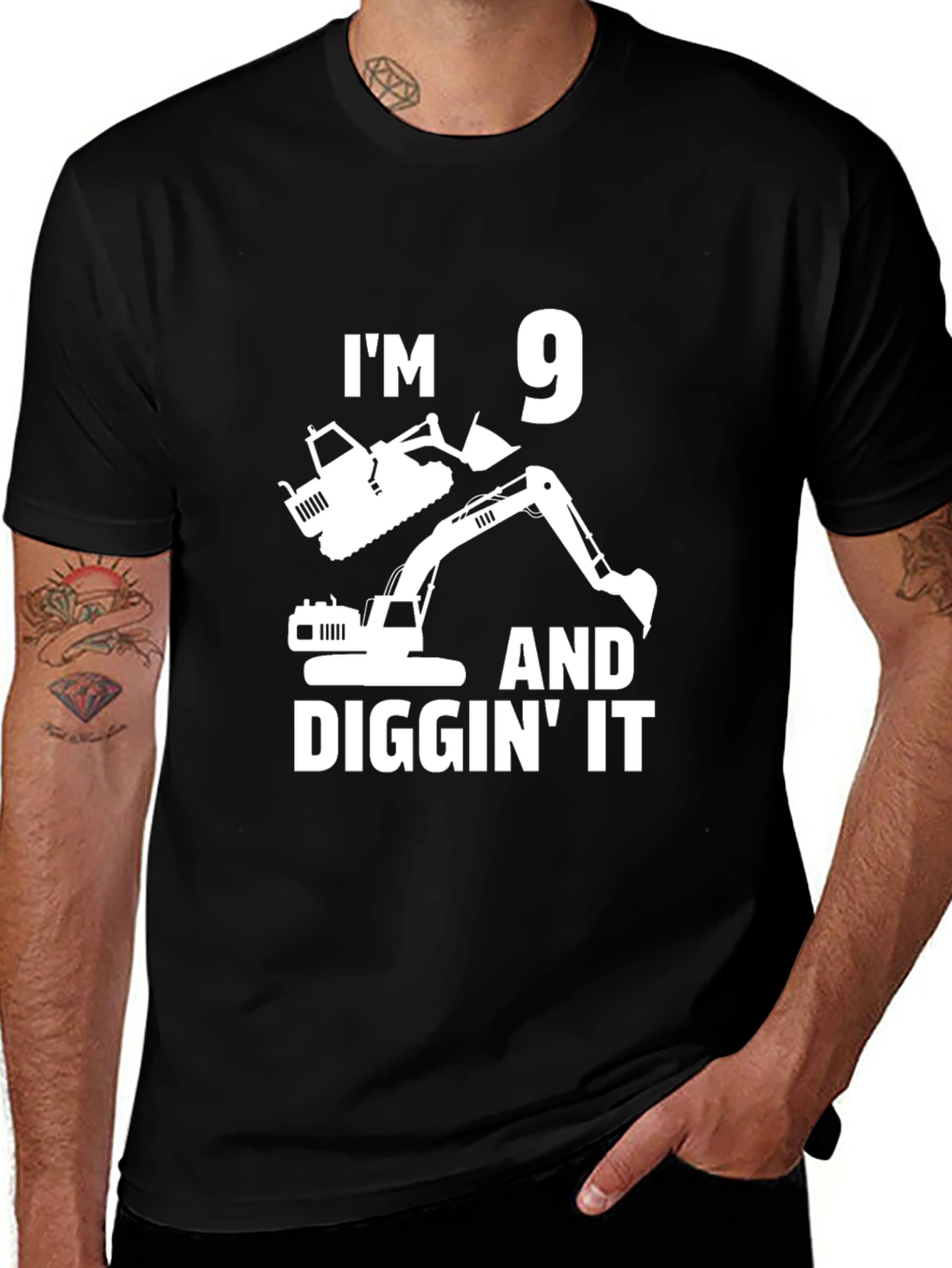 Im 9 and Diggin It T-Shirt | Construction Birthday