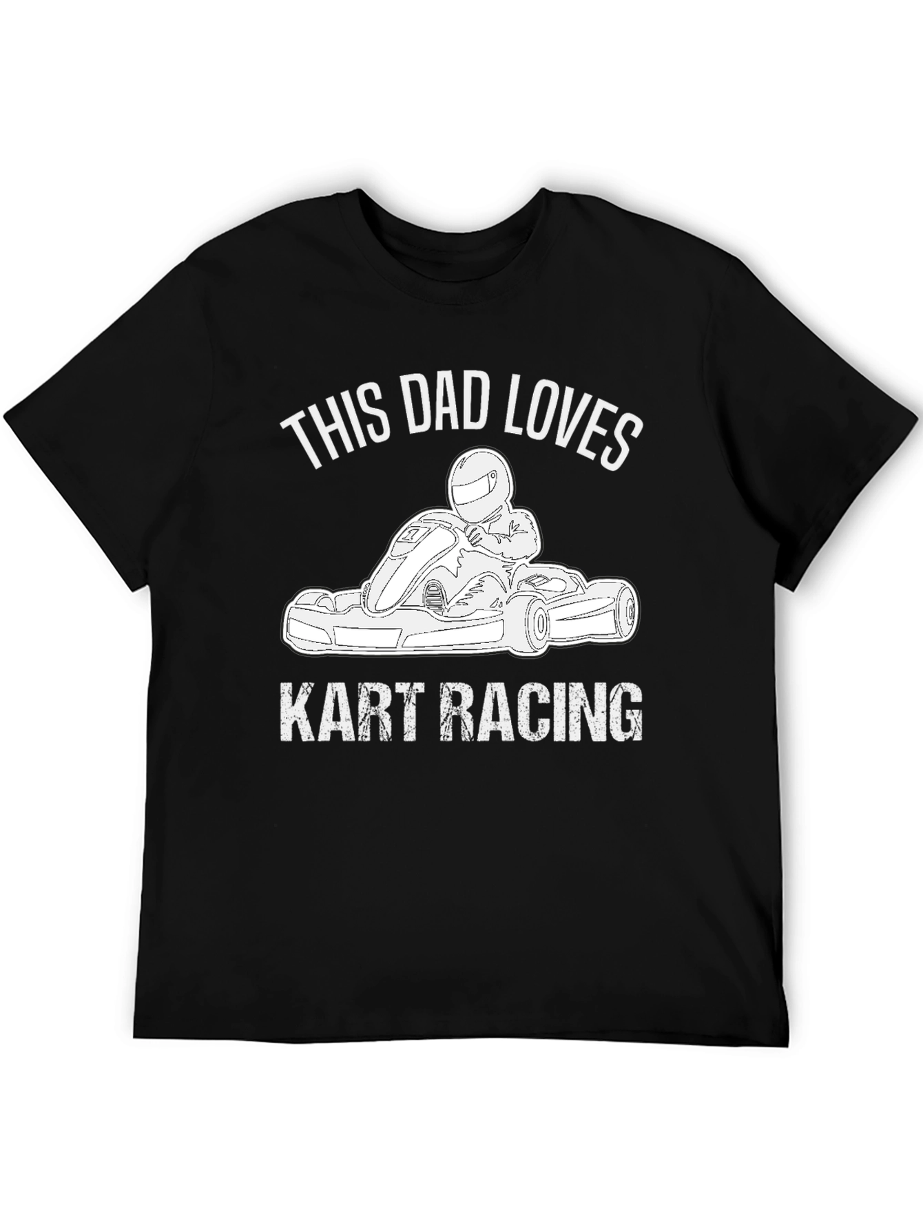 Dad Loves Kart Racing Black Graphic T-Shirt