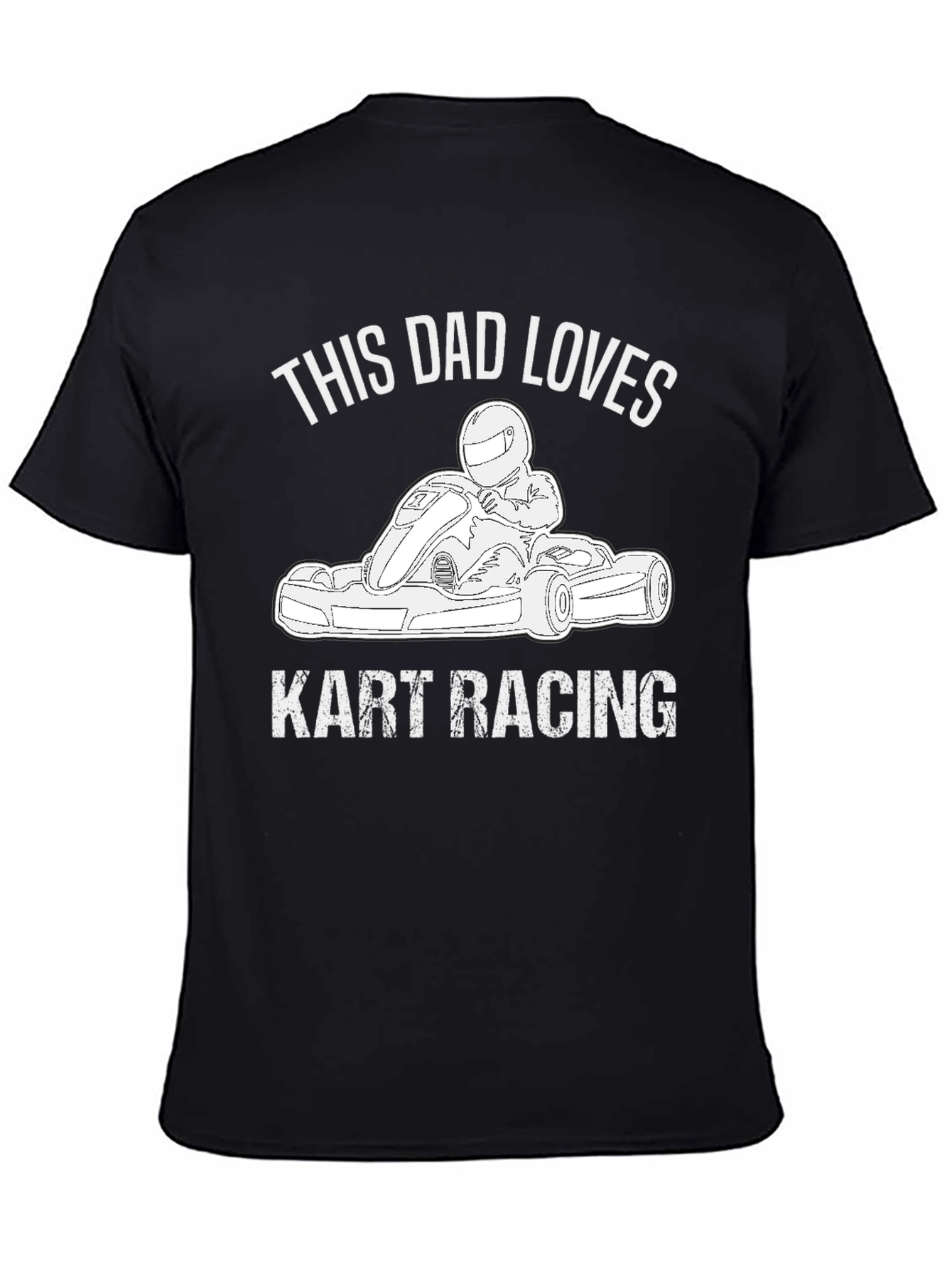 Dad Loves Kart Racing Black Graphic T-Shirt