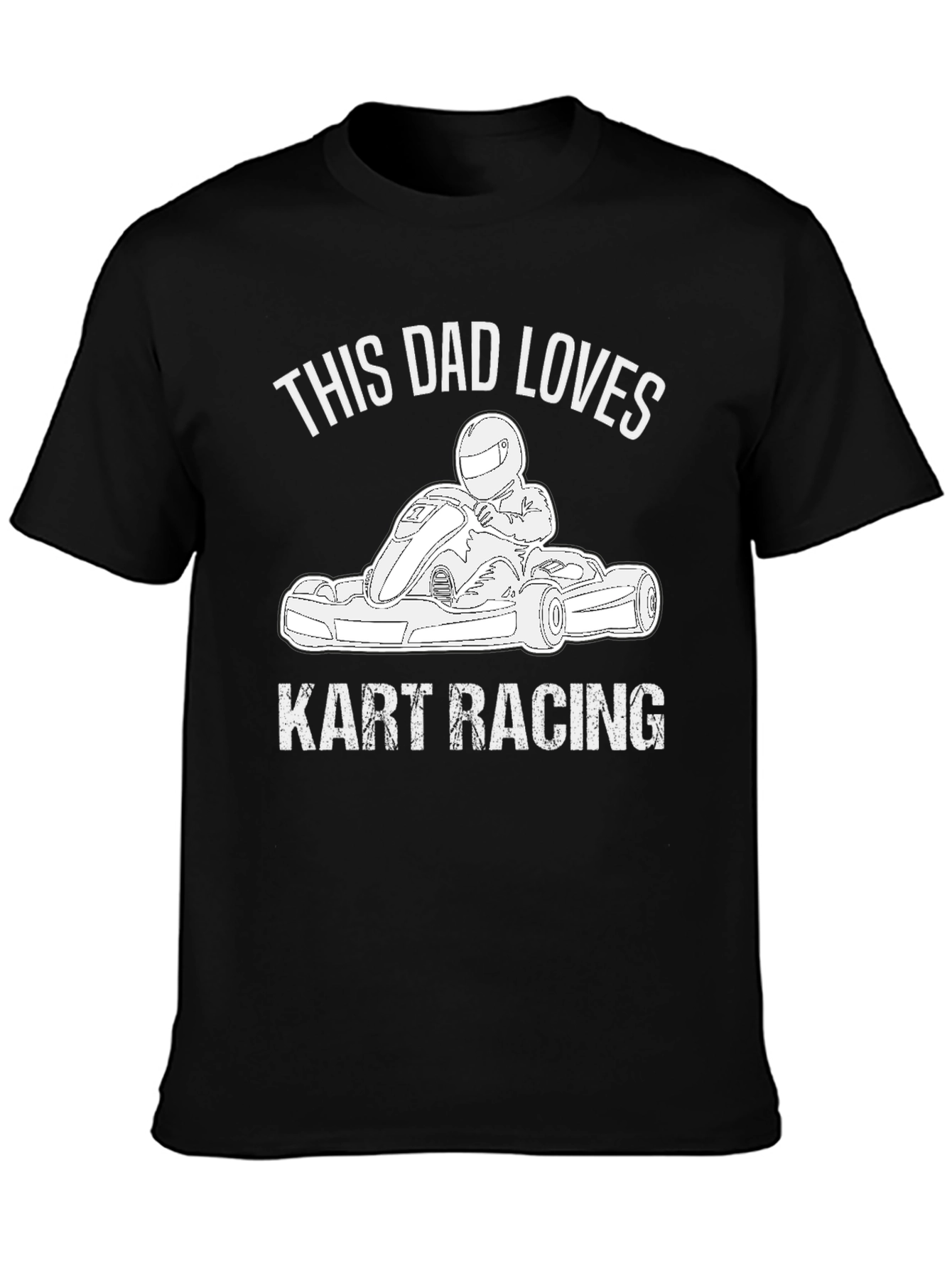 Dad Loves Kart Racing Black Graphic T-Shirt