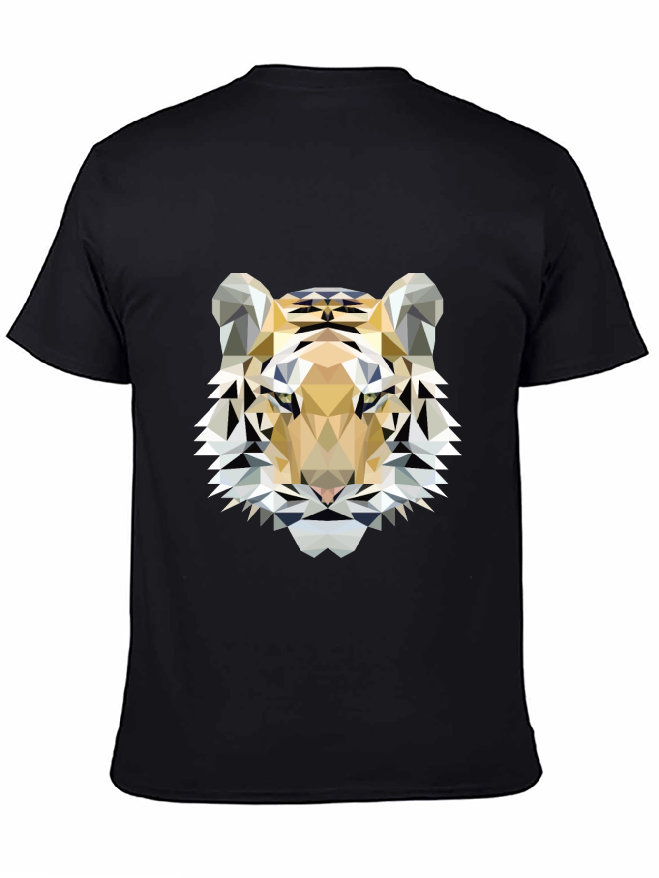 Geometric Tiger Print Black T-Shirt