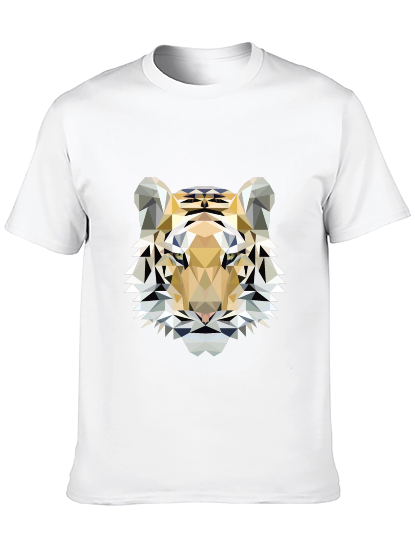 Geometric Tiger Print Black T-Shirt
