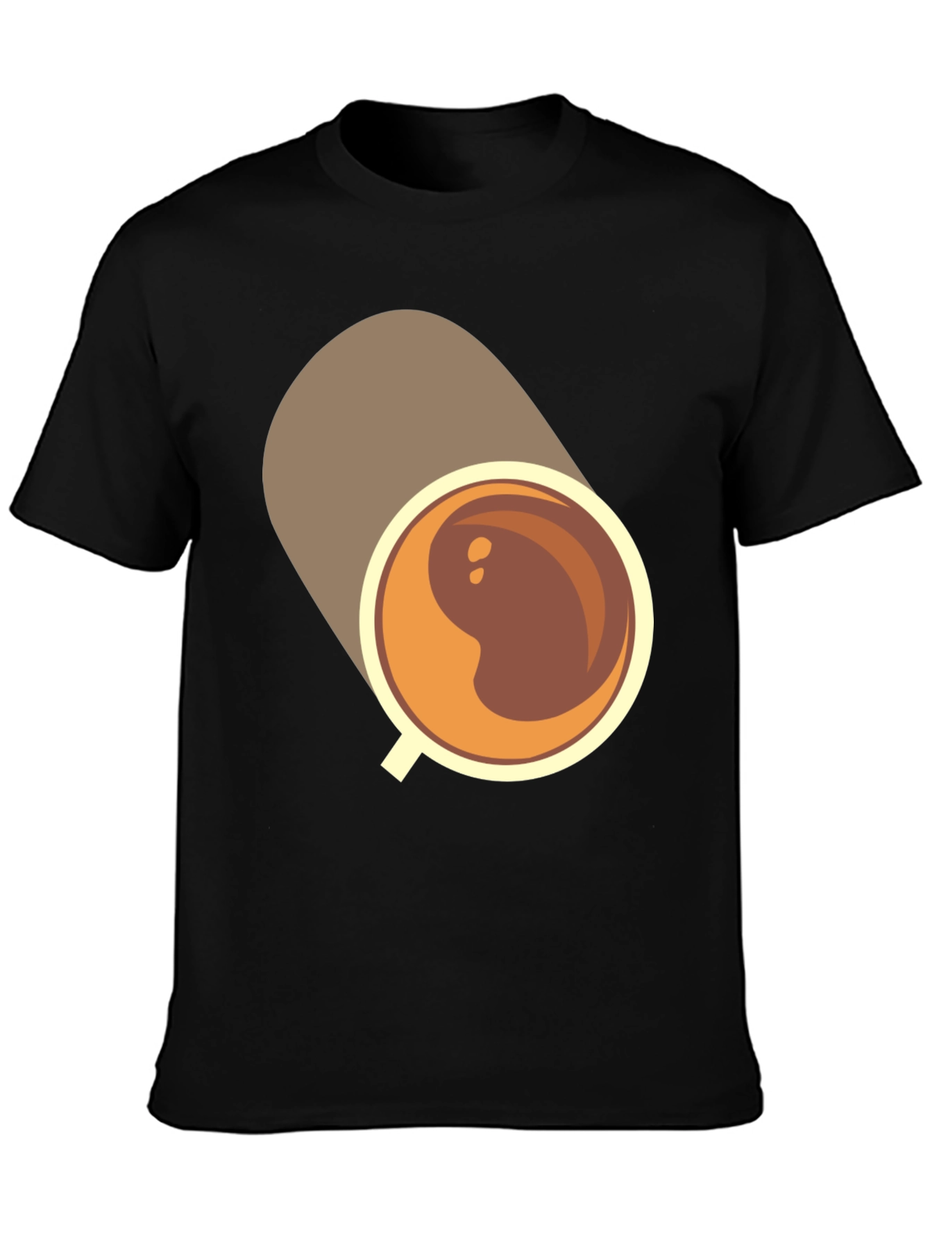 Coffee Cup Graphic Tee - Casual Black T-Shirt