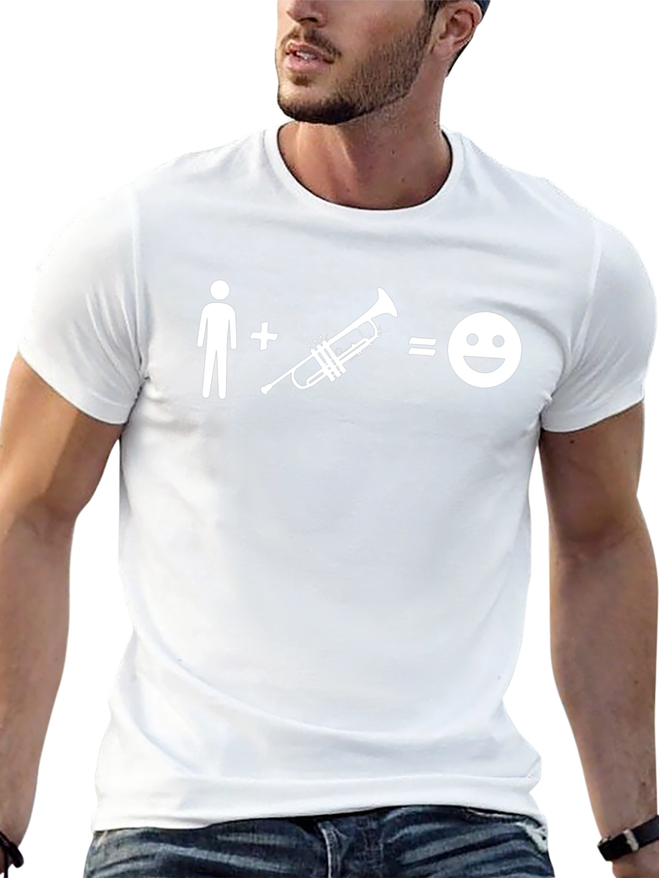 Man Plus Trumpet Equals Happy T-Shirt