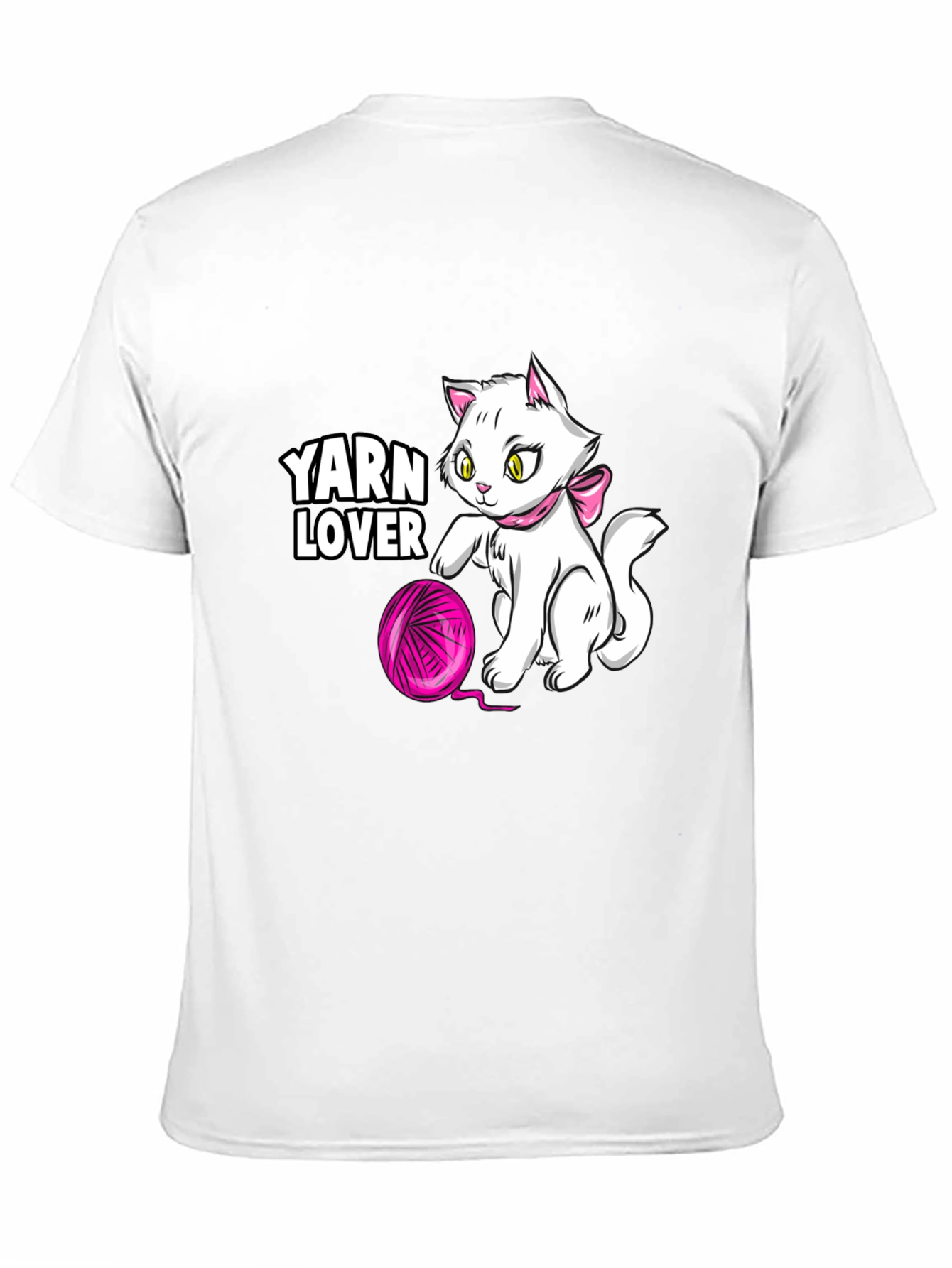 Yarn Lover Cat T-Shirt - Black