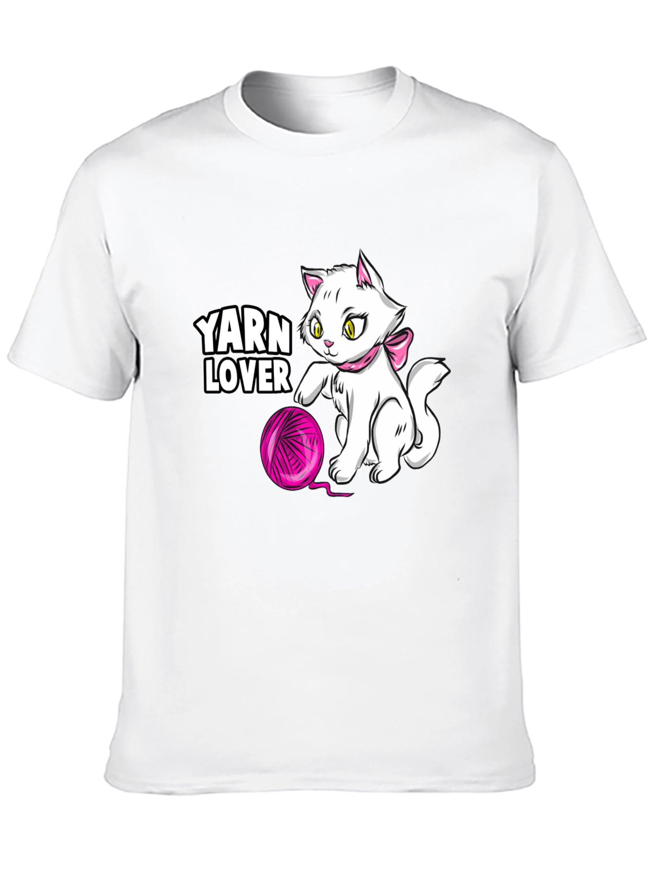 Yarn Lover Cat T-Shirt - Black