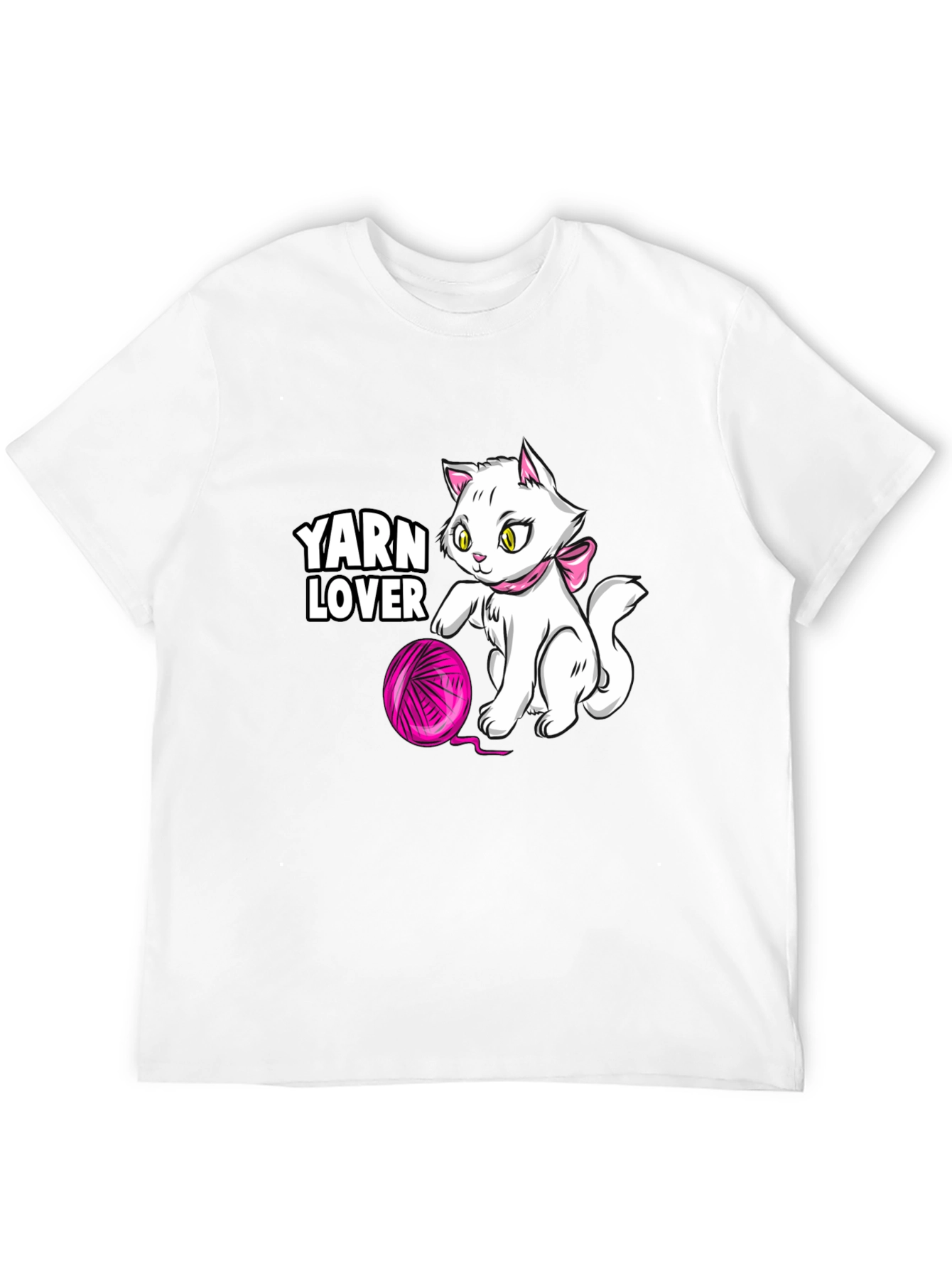 Yarn Lover Cat T-Shirt - Black