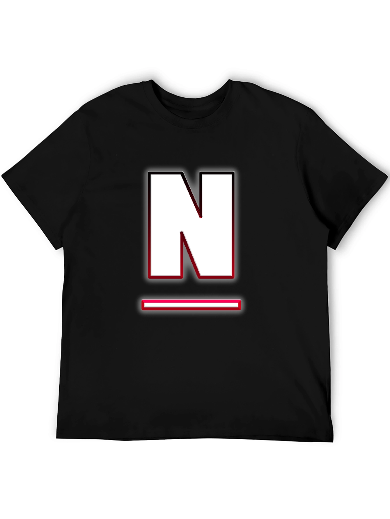 Black T-Shirt with White N Graphic Design