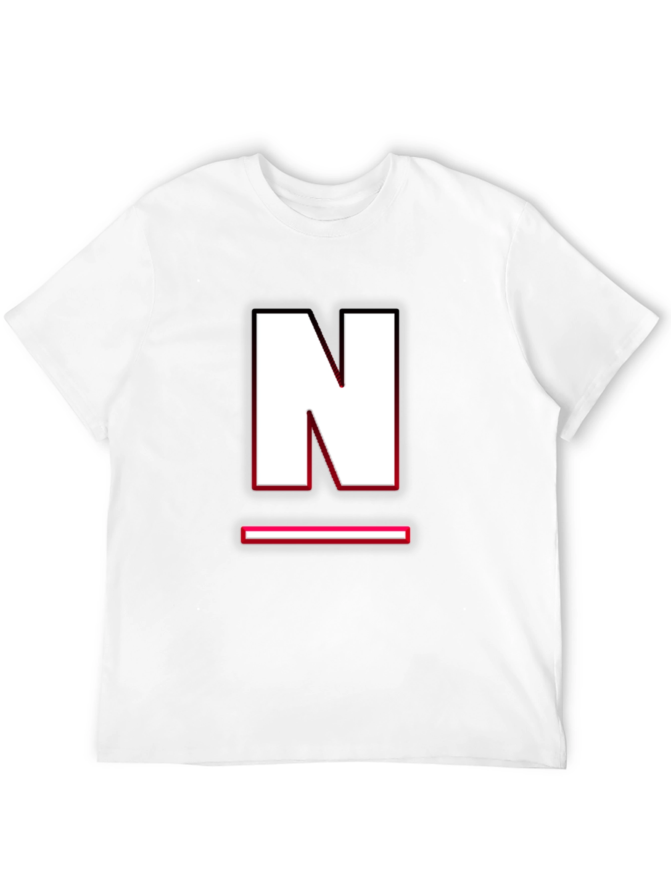 Black T-Shirt with White N Graphic Design
