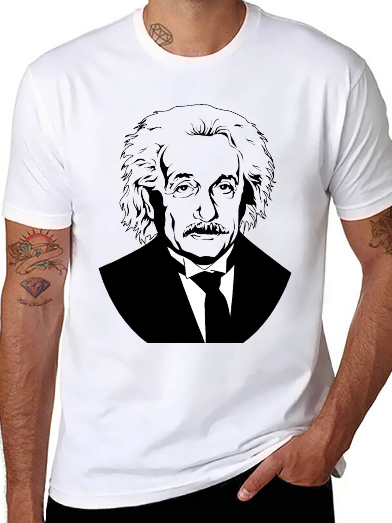 Einstein Portrait Graphic Tee - Mens Black T-Shirt