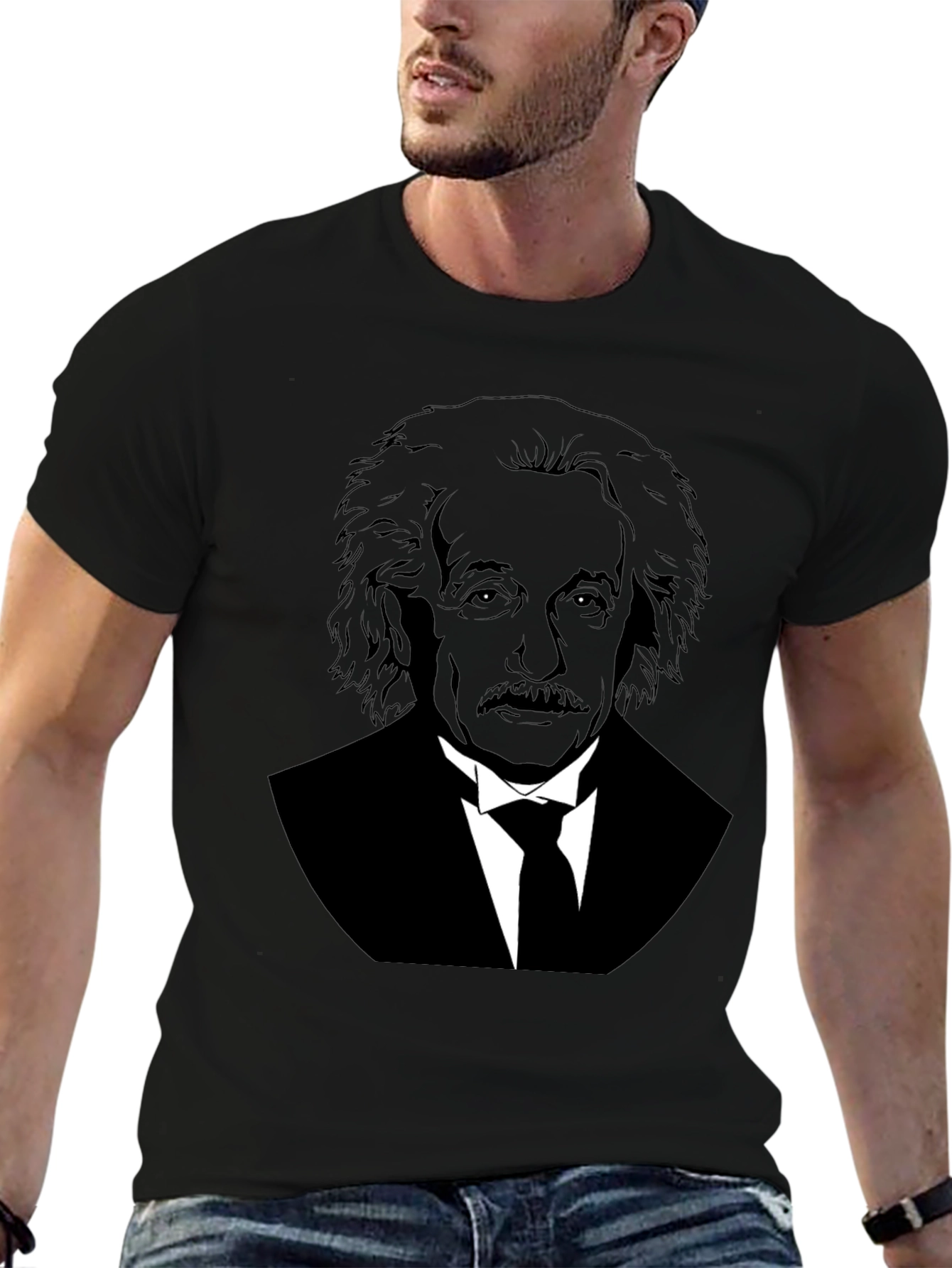 Einstein Portrait Graphic Tee - Mens Black T-Shirt