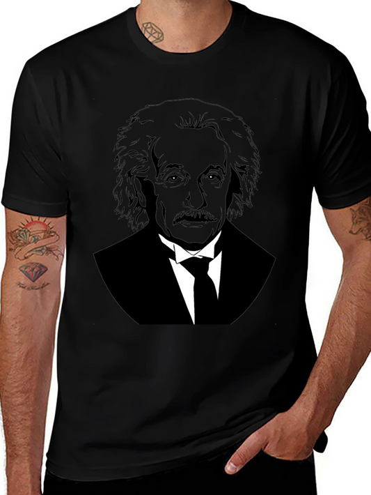 Einstein Portrait Graphic Tee - Mens Black T-Shirt
