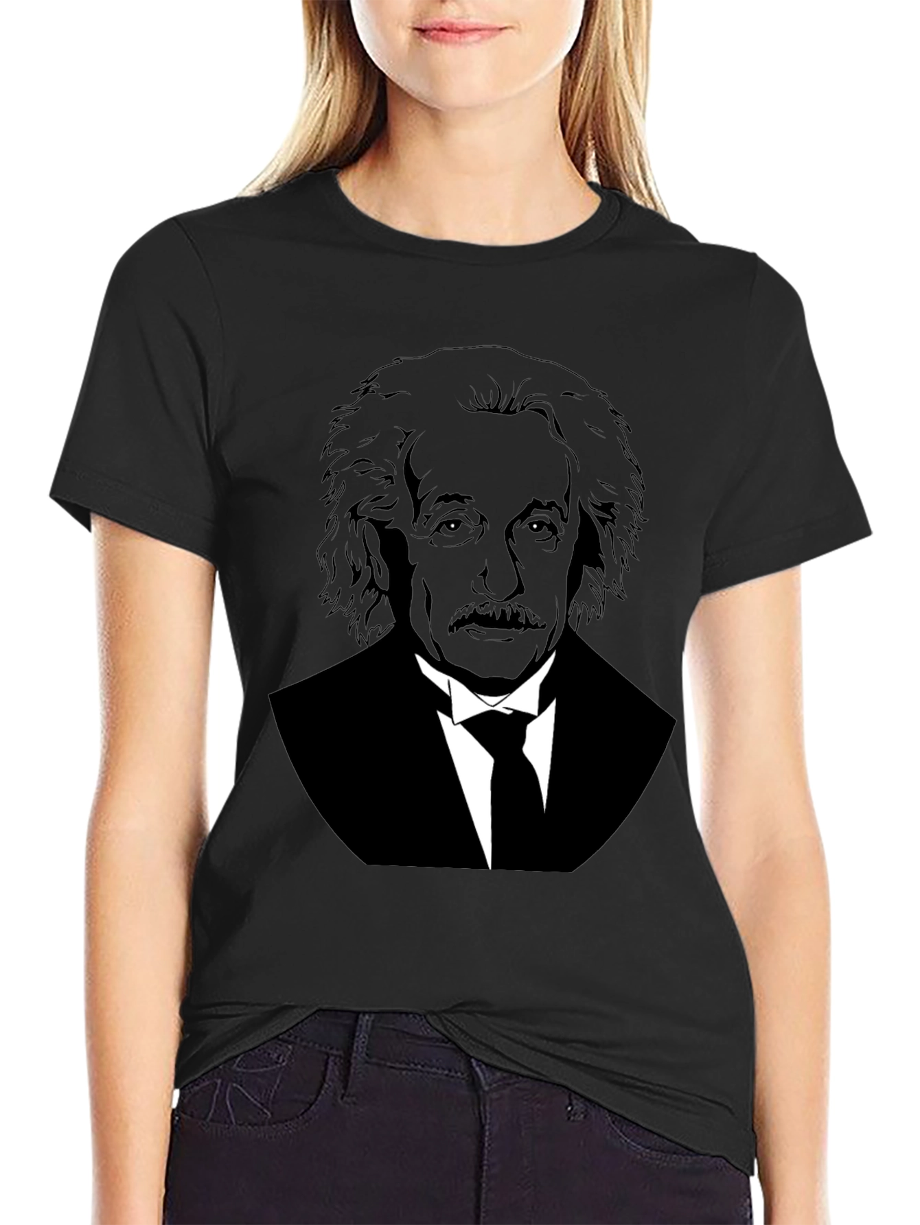 Einstein Portrait Graphic Tee - Mens Black T-Shirt