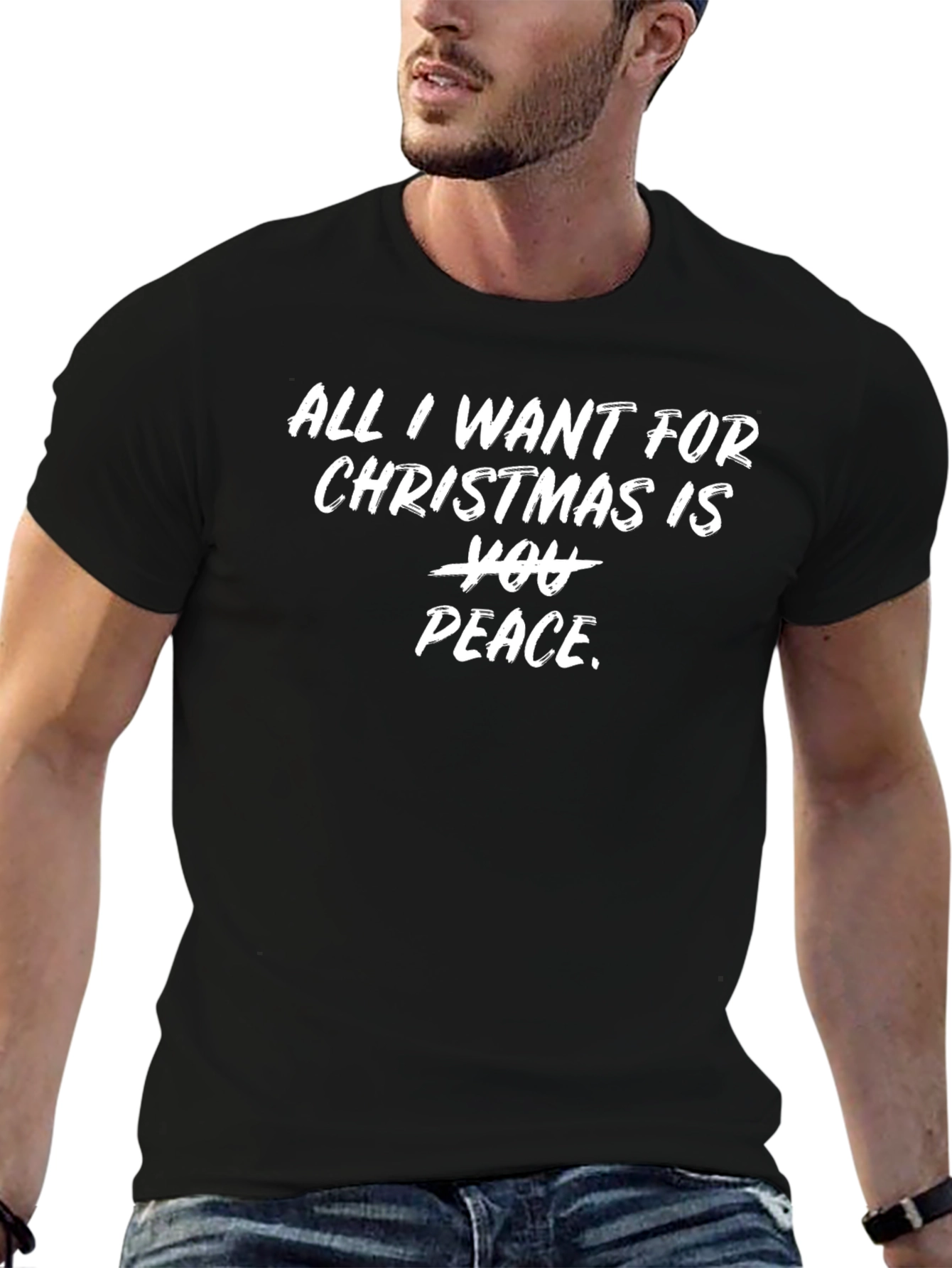 Christmas Peace Graphic Tee - Holiday T-Shirt