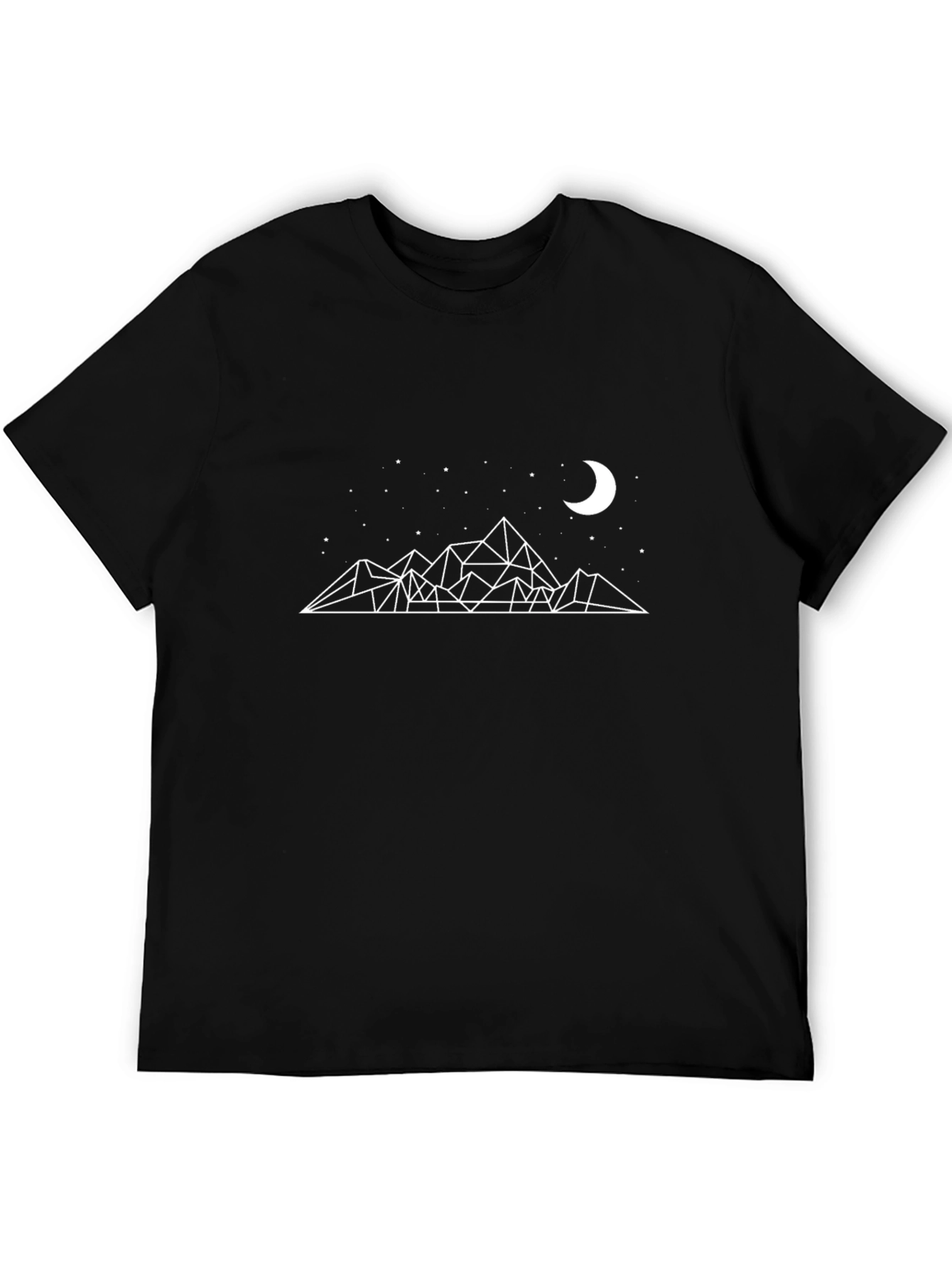 Geometric Mountain Moon Graphic T-Shirt