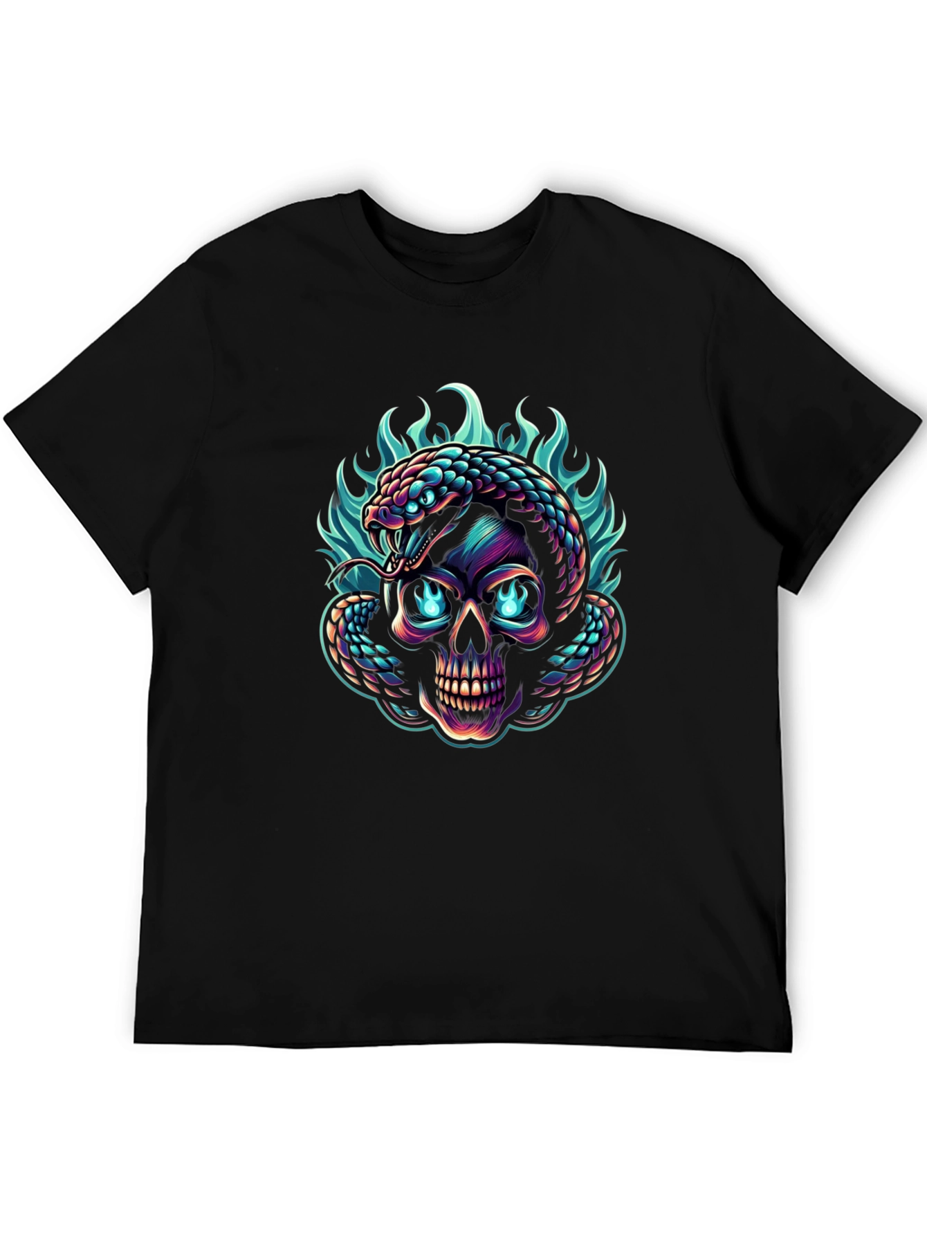 Skull & Snake Graphic Tee - Edgy Style