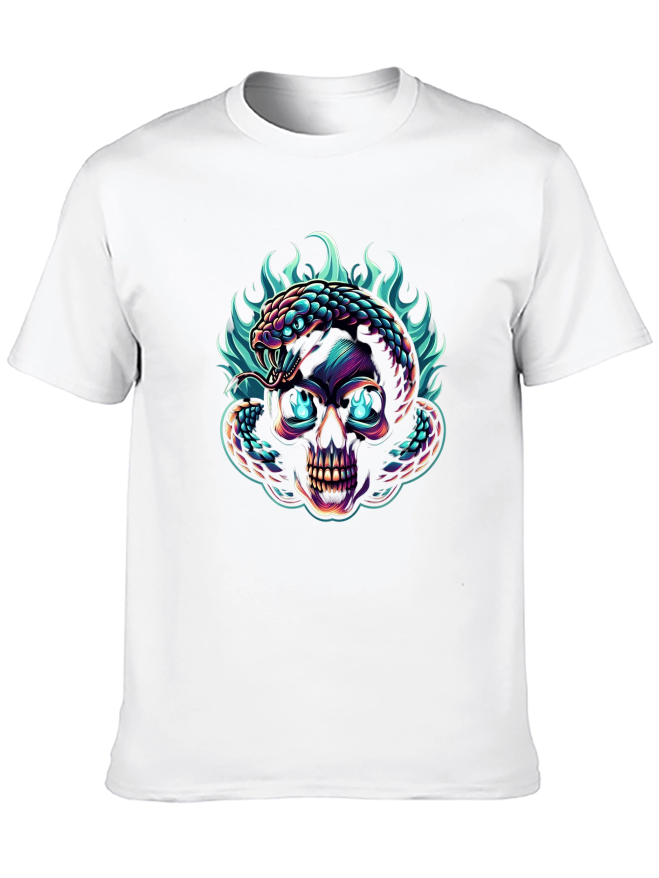 Skull & Snake Graphic Tee - Edgy Style