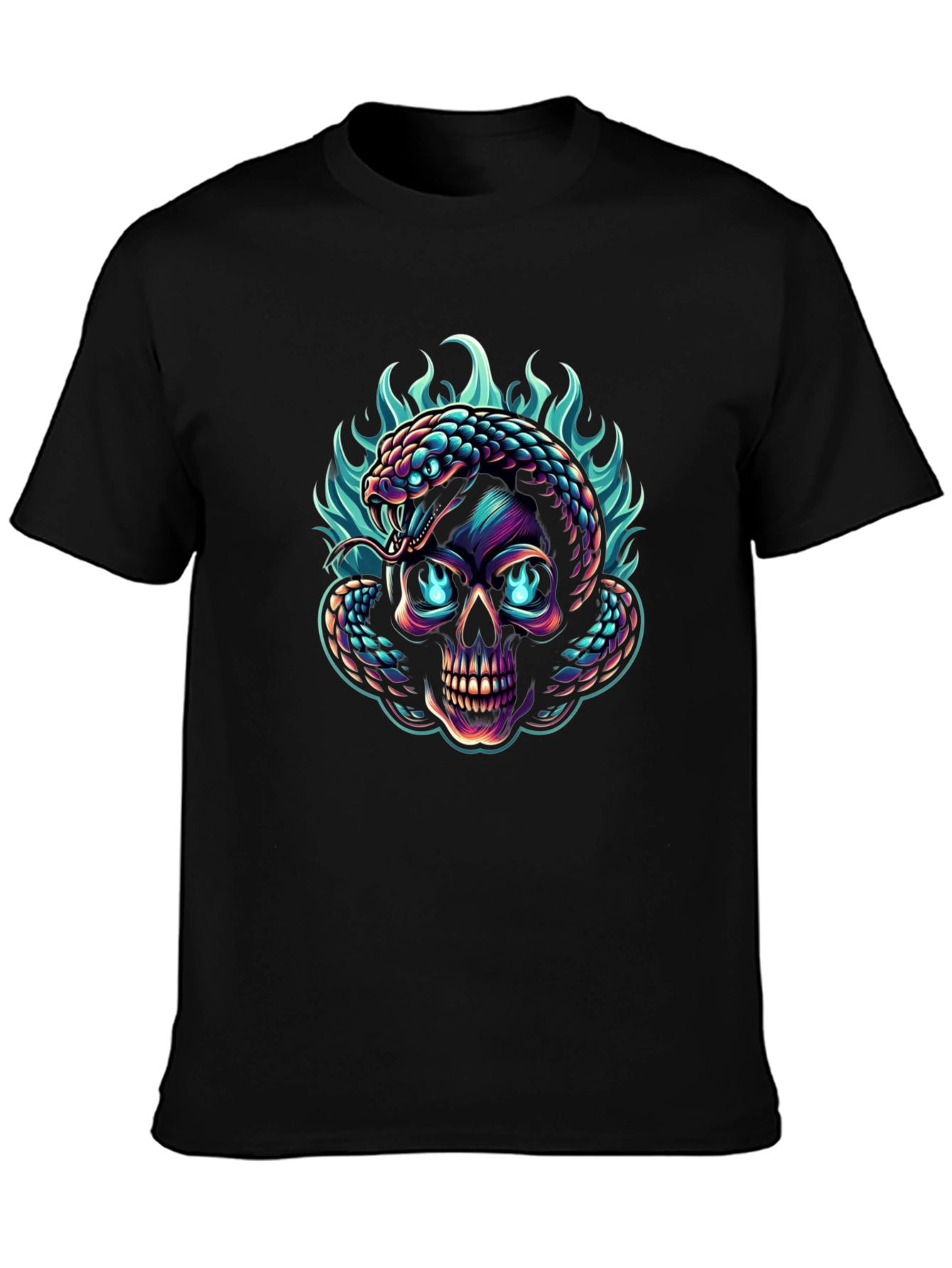 Skull & Snake Graphic Tee - Edgy Style