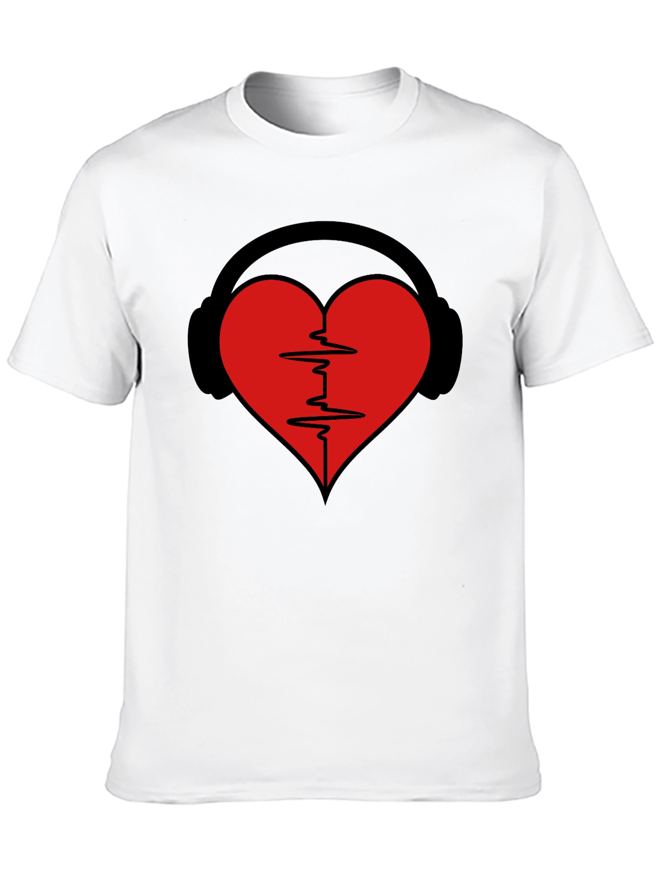 Heartbeat Headphones Graphic T-Shirt