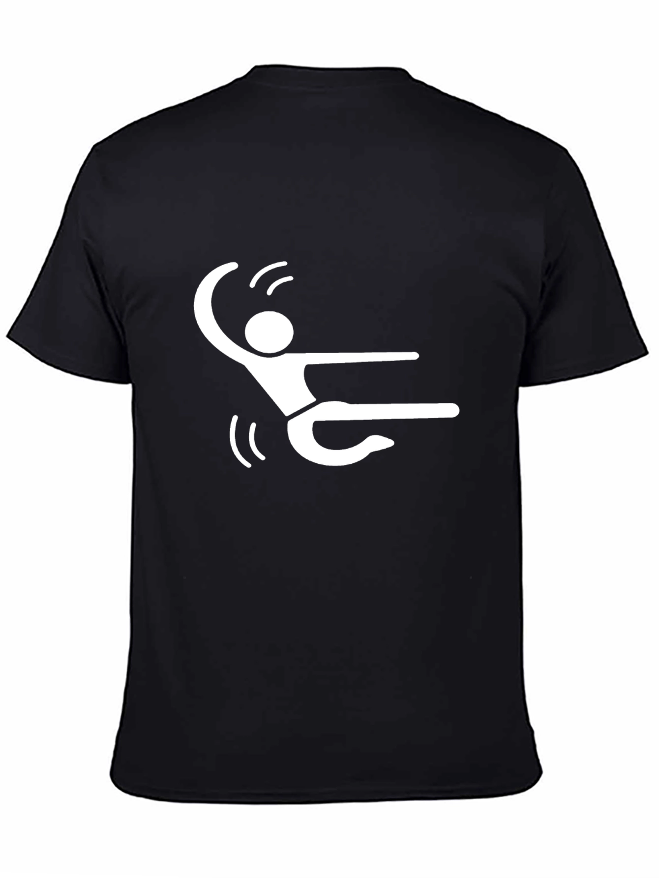 Dancing Stick Figure Graphic Tee - Black Cotton