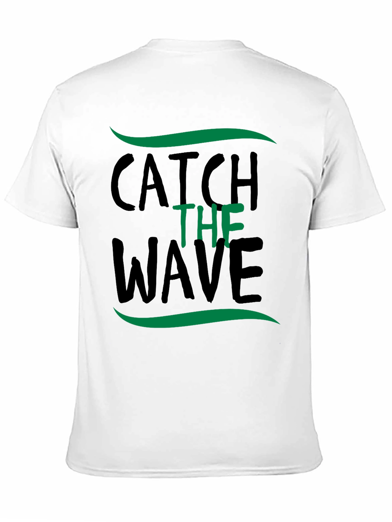 Catch the Wave Graphic Tee - Black Cotton T-Shirt