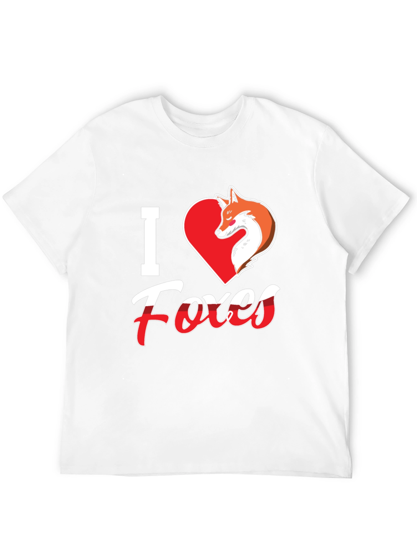 I Love Foxes T-Shirt - Black Fox Graphic Tee