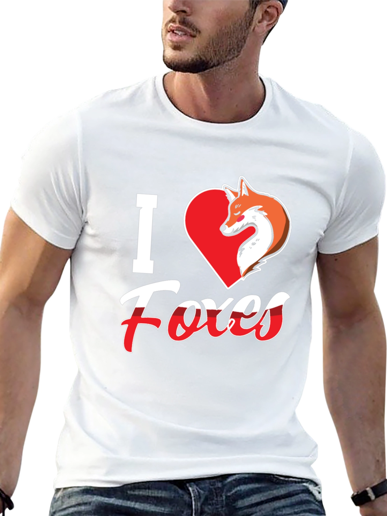 I Love Foxes T-Shirt - Black Fox Graphic Tee