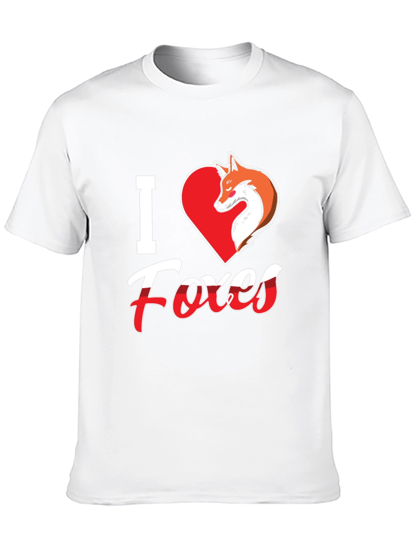 I Love Foxes T-Shirt - Black Fox Graphic Tee
