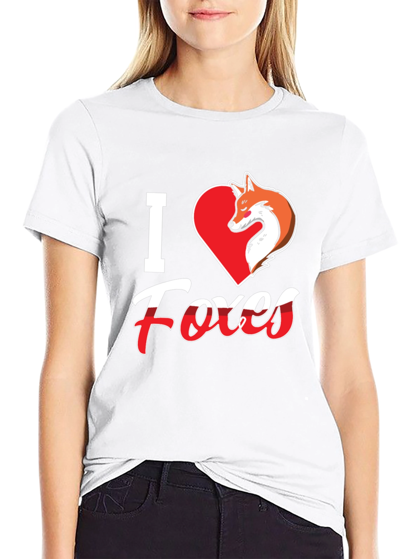 I Love Foxes T-Shirt - Black Fox Graphic Tee