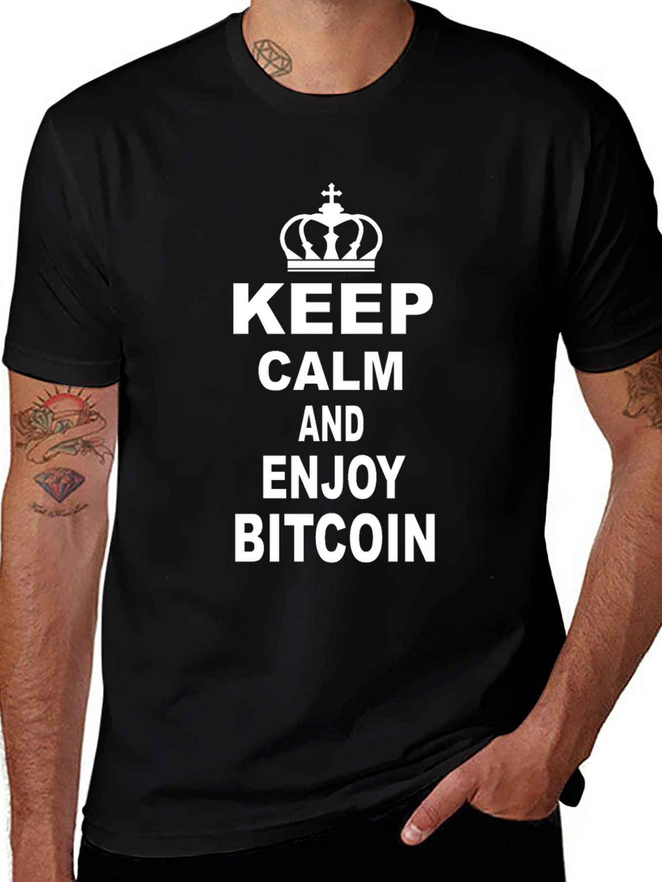 Keep Calm & Enjoy Bitcoin T-Shirt - Crypto Tee