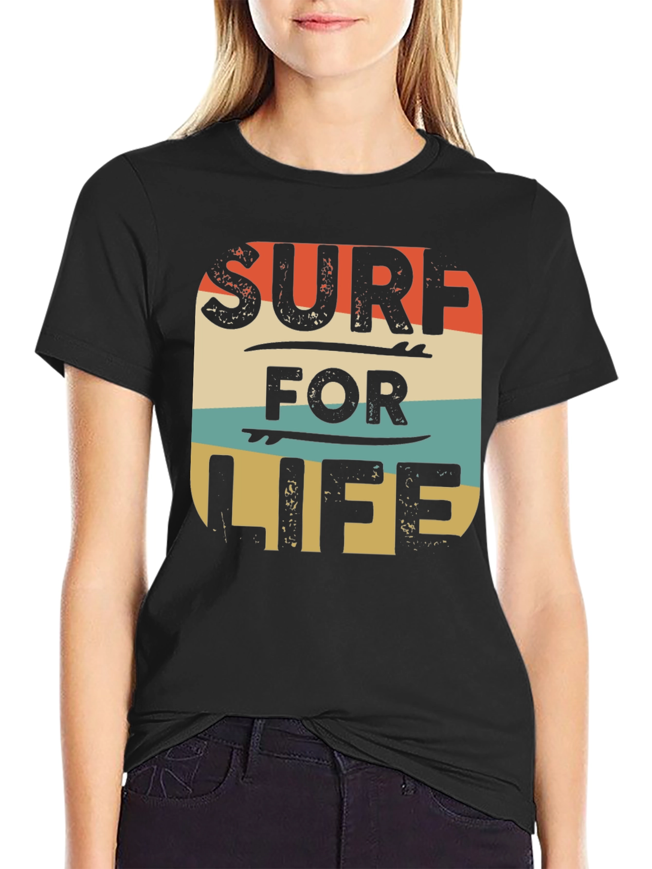 Retro Surf For Life Graphic Tee