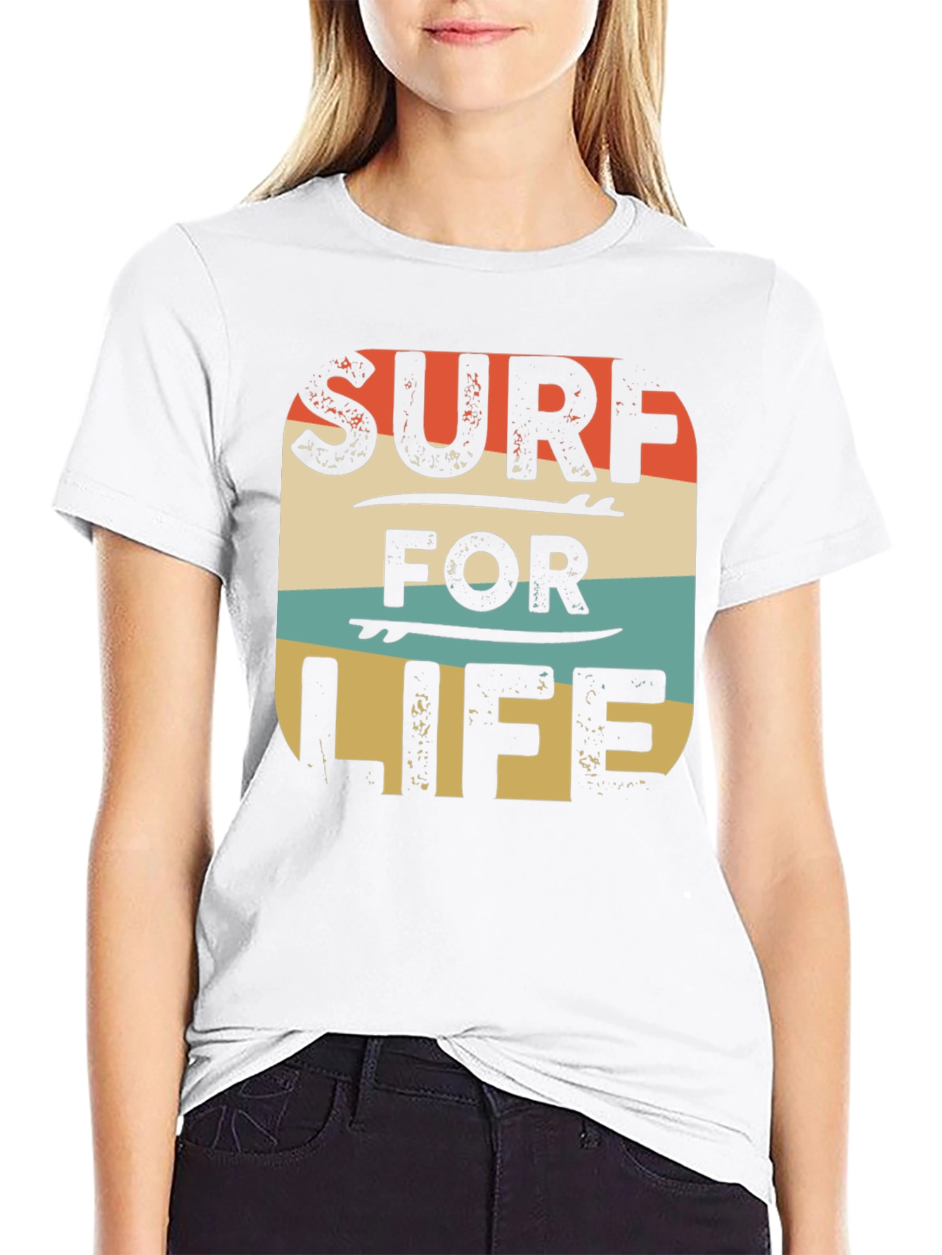 Retro Surf For Life Graphic Tee