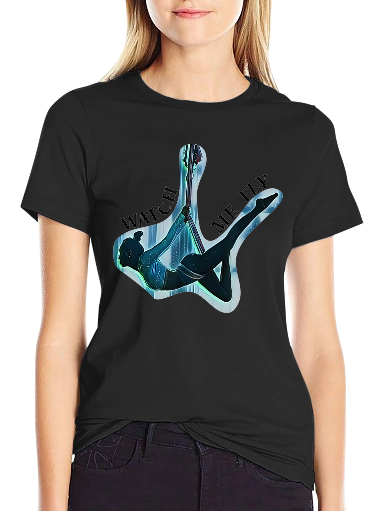 Aerial Arts Black T-Shirt - Watch Me Fly