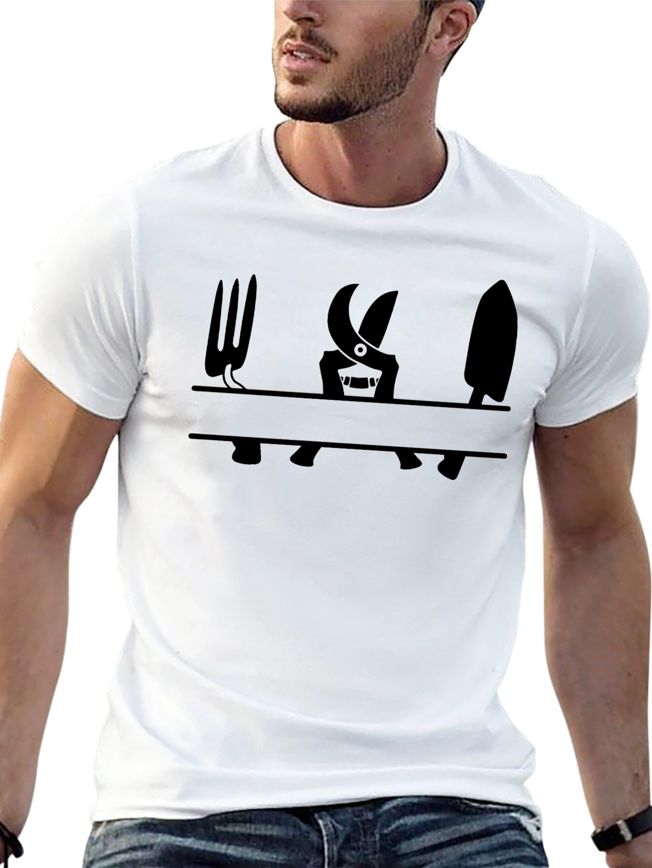 Gardening Tools Graphic Tee - Black