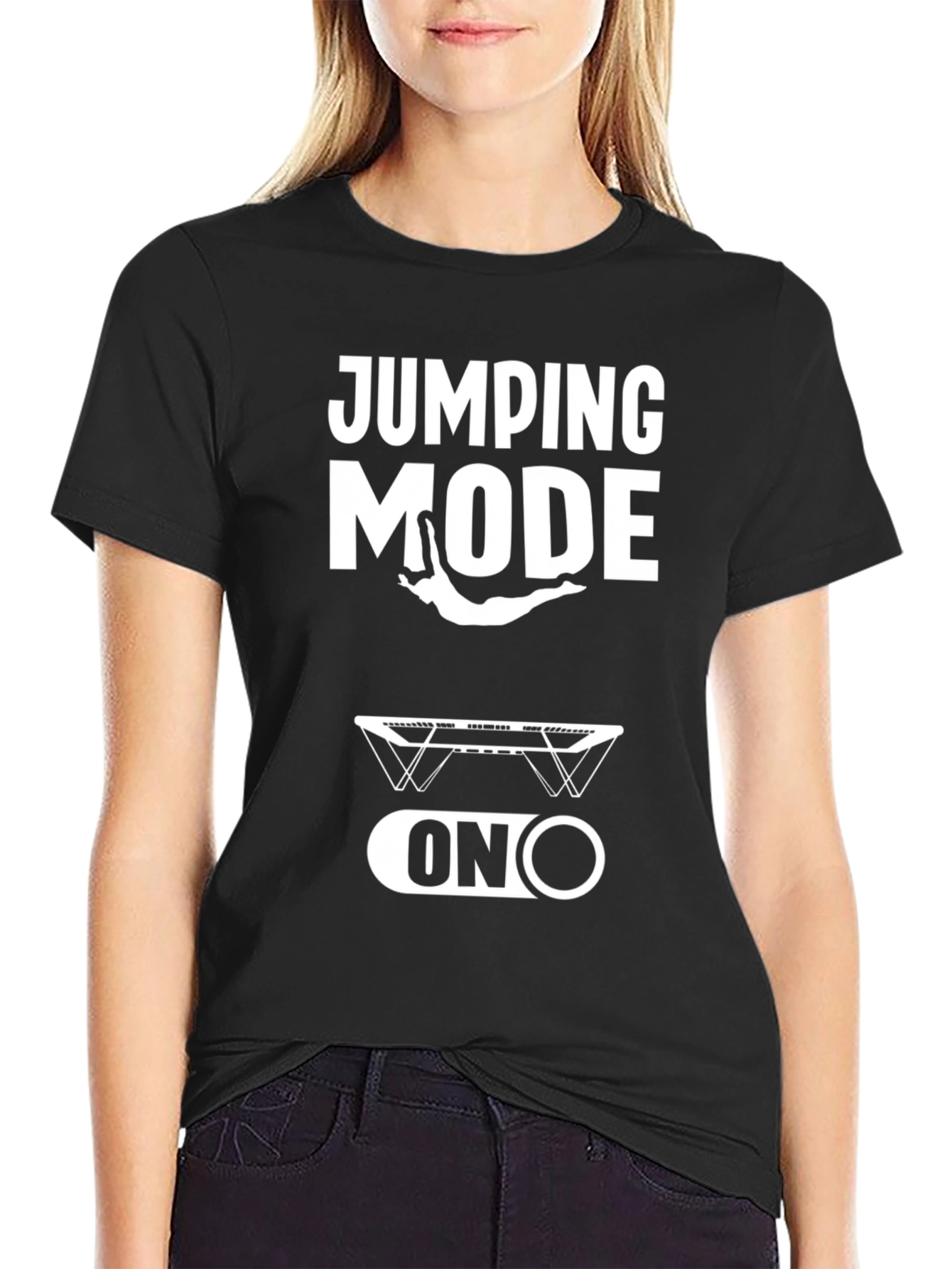 Jumping Mode On Black Graphic Tee